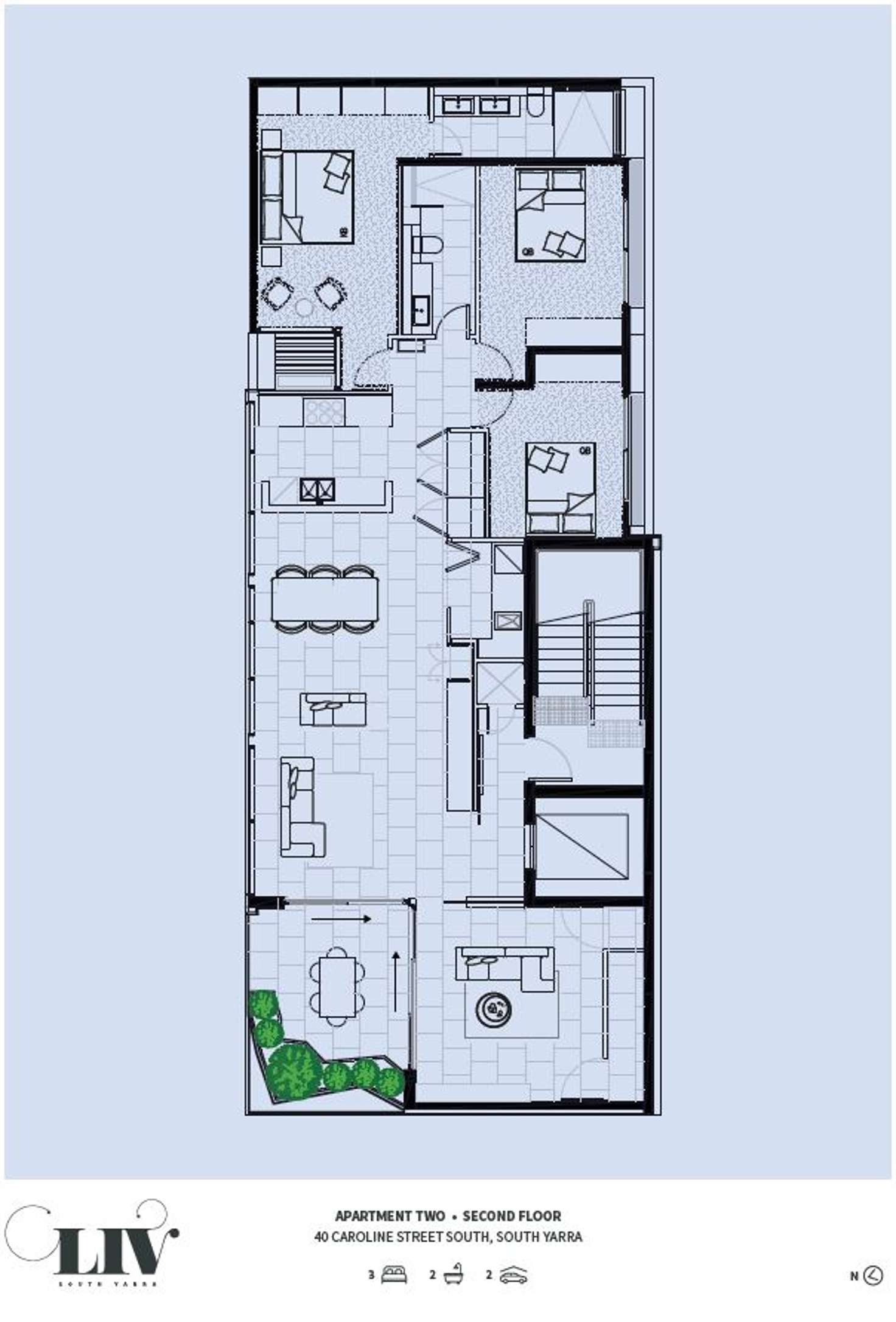 Floorplan of Homely apartment listing, 3/40 Caroline Street South, South Yarra VIC 3141