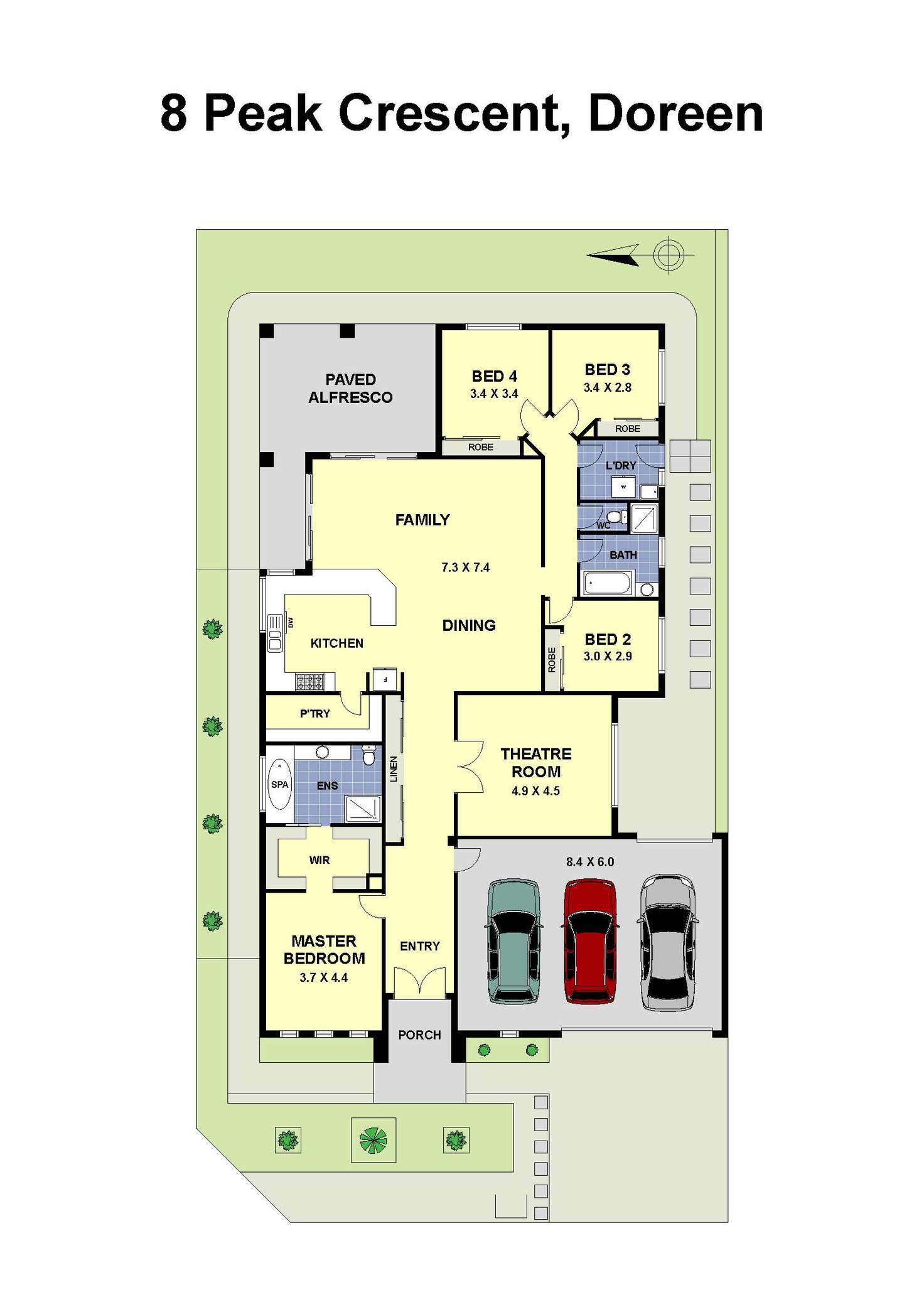 Floorplan of Homely house listing, 8 Peak Crescent, Doreen VIC 3754