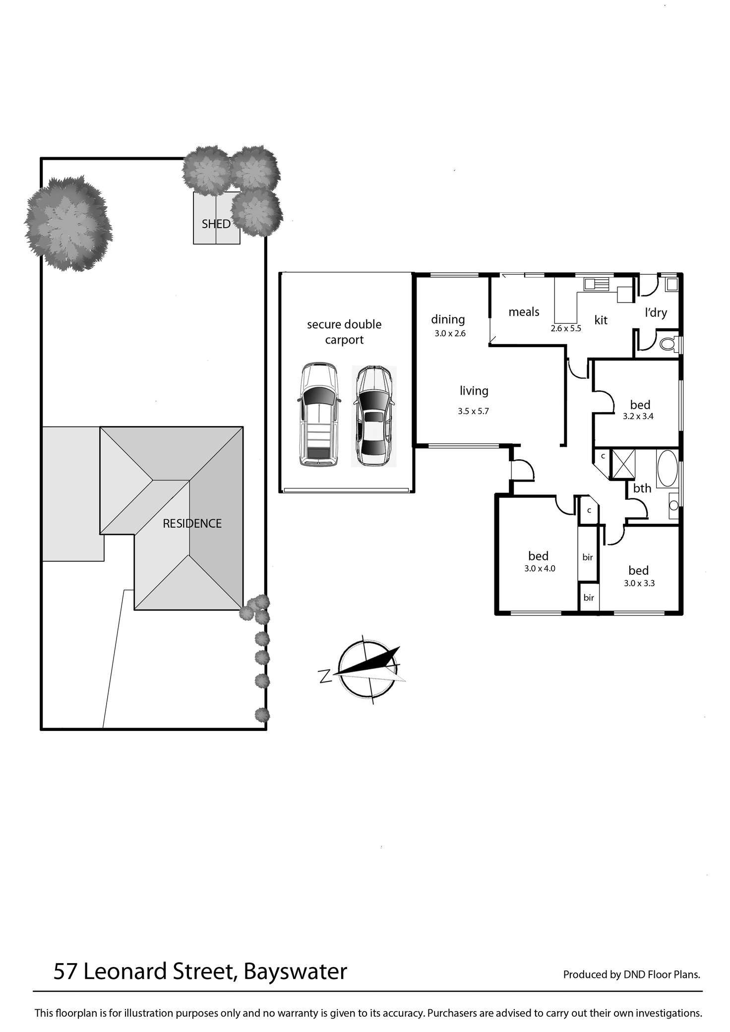 Floorplan of Homely house listing, 57 Leonard Street, Bayswater VIC 3153