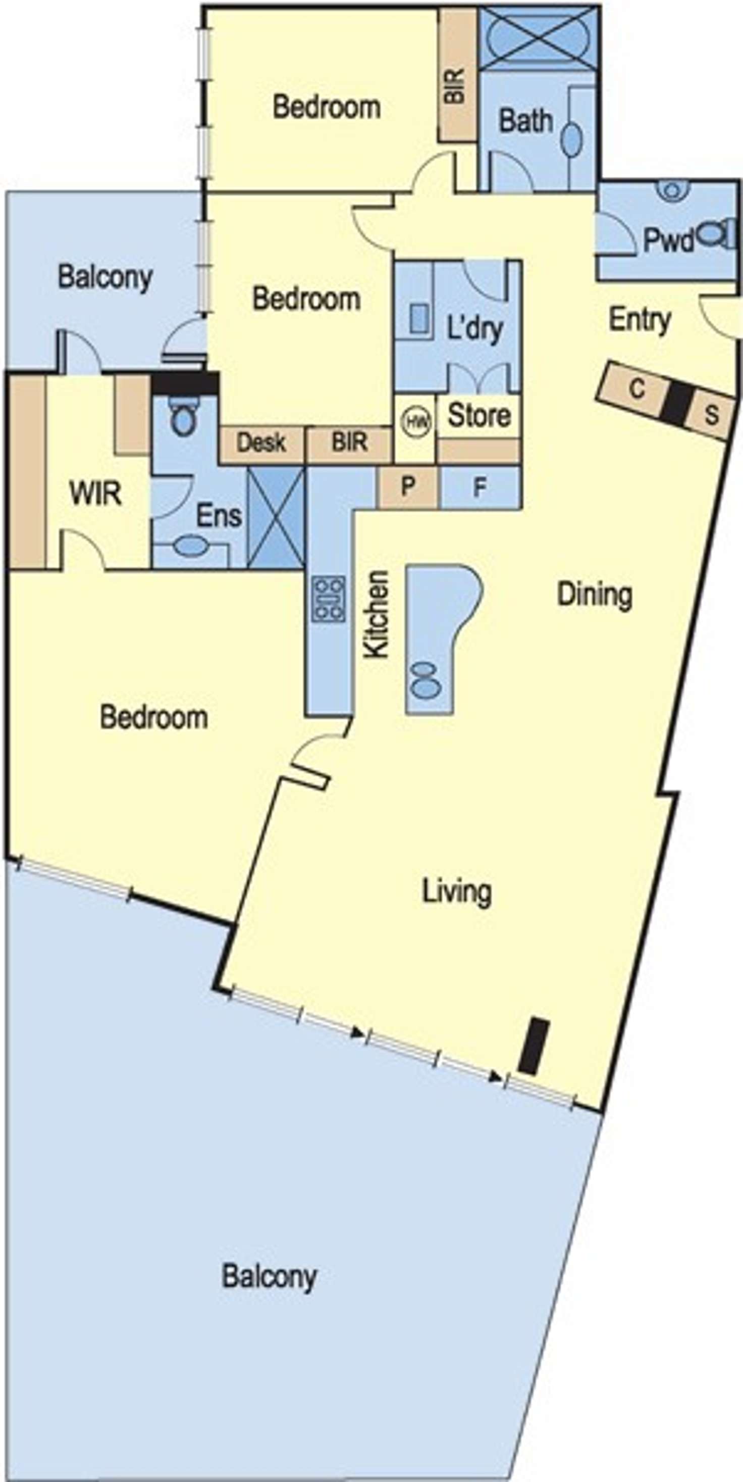 Floorplan of Homely unit listing, 405/65 Beach Street, Port Melbourne VIC 3207