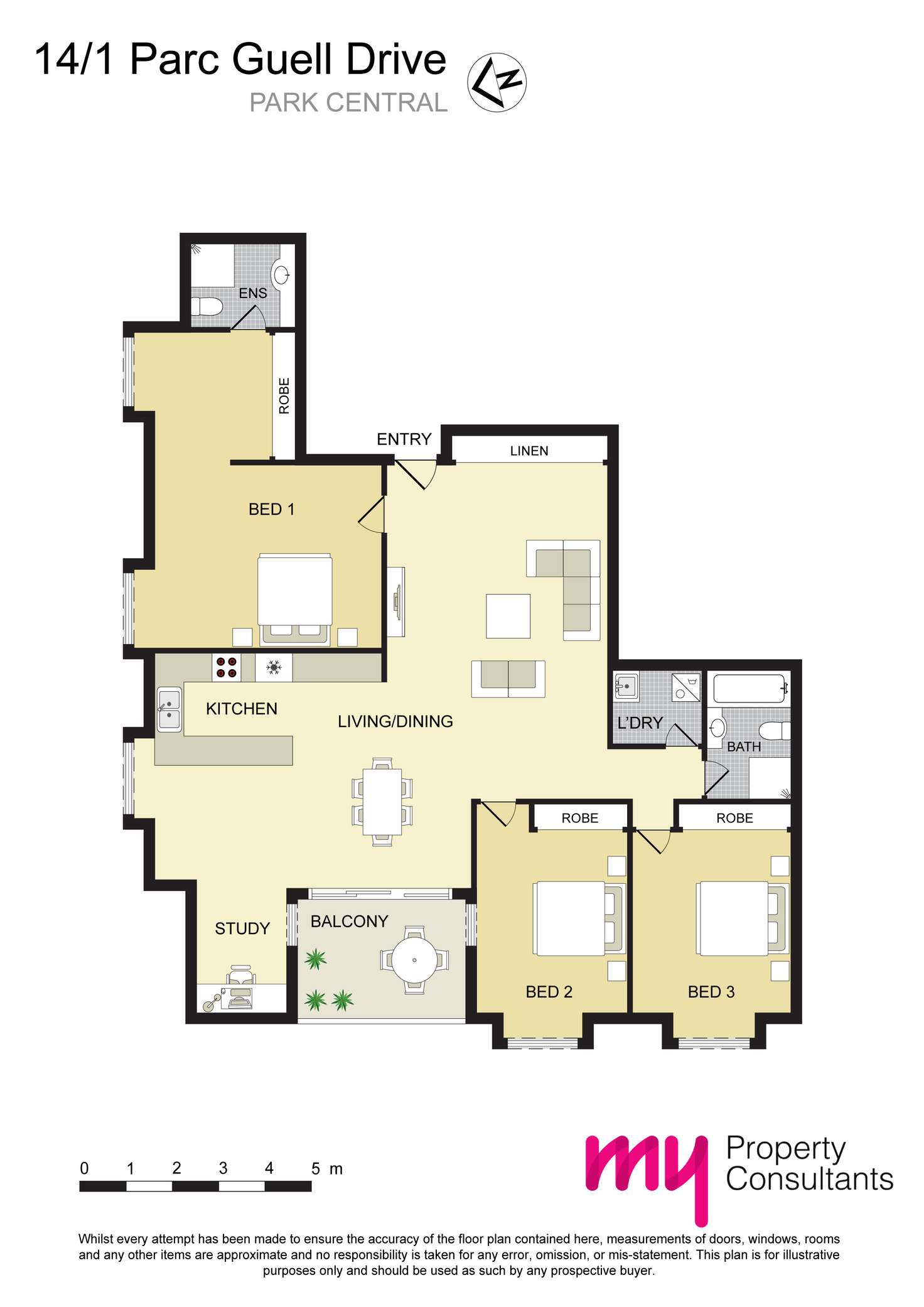 Floorplan of Homely unit listing, 14/1 Parc Guell Drive, Campbelltown NSW 2560