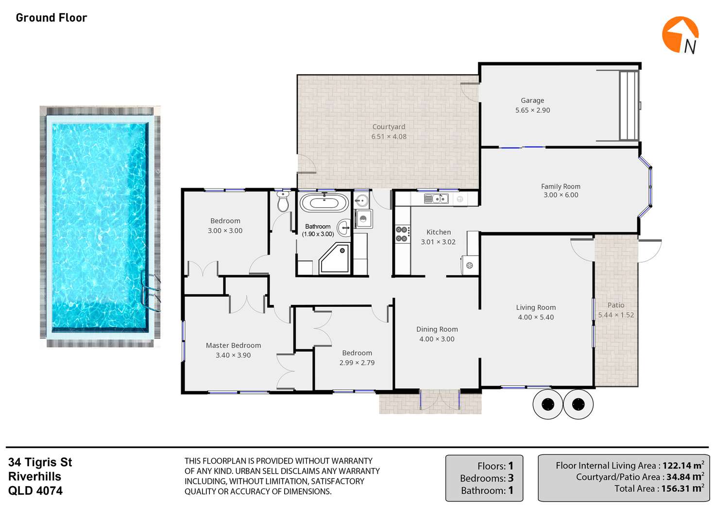 Floorplan of Homely house listing, 34 Tigris Street, Riverhills QLD 4074
