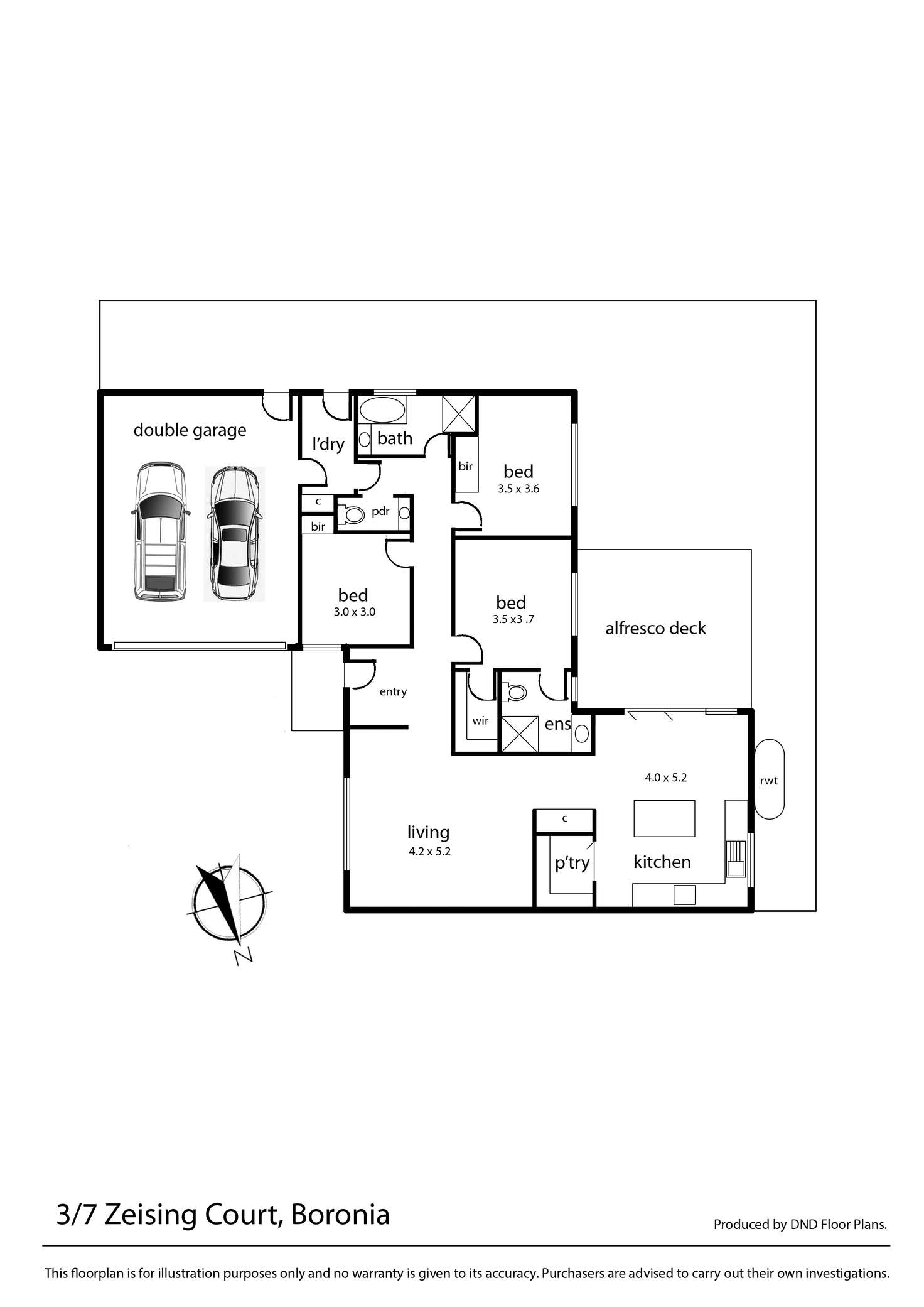 Floorplan of Homely unit listing, 3/7 Zeising Court, Boronia VIC 3155