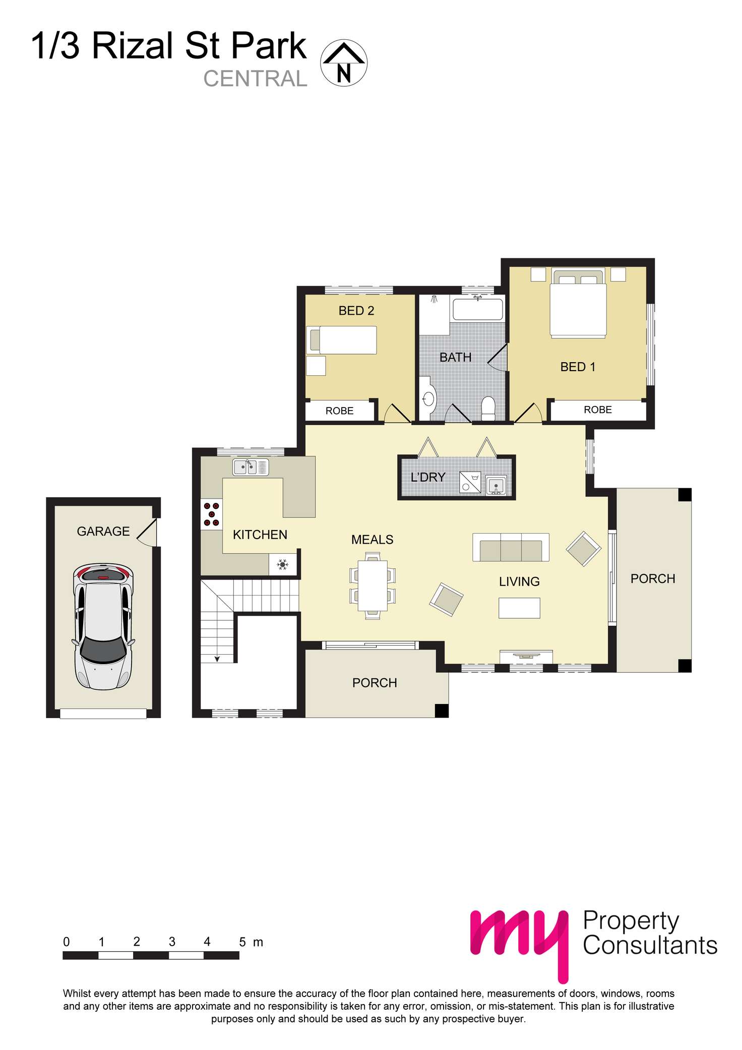 Floorplan of Homely semiDetached listing, 1/3 Rizal Street, Campbelltown NSW 2560
