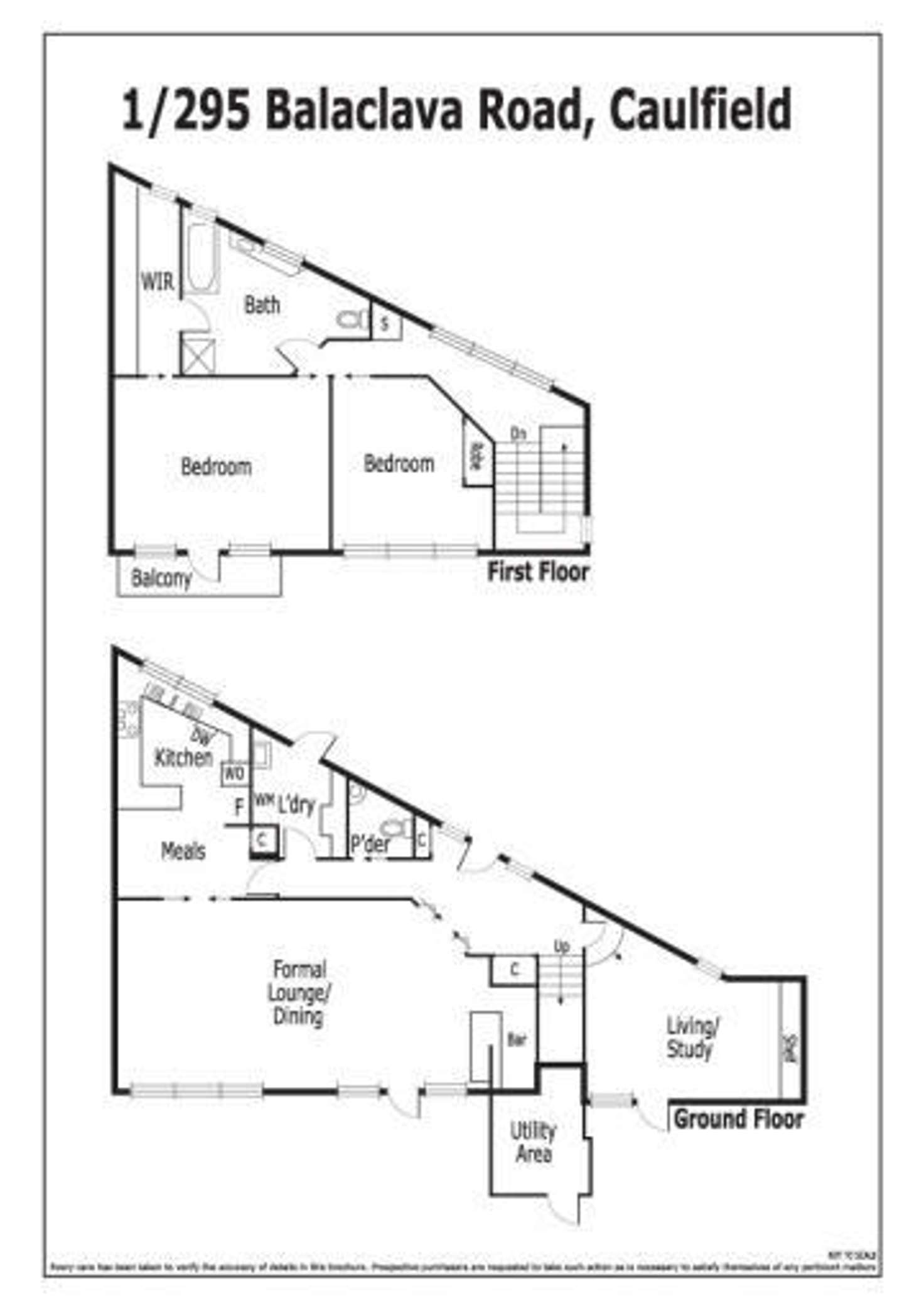 Floorplan of Homely townhouse listing, 1/295 Balaclava Road, Caulfield North VIC 3161
