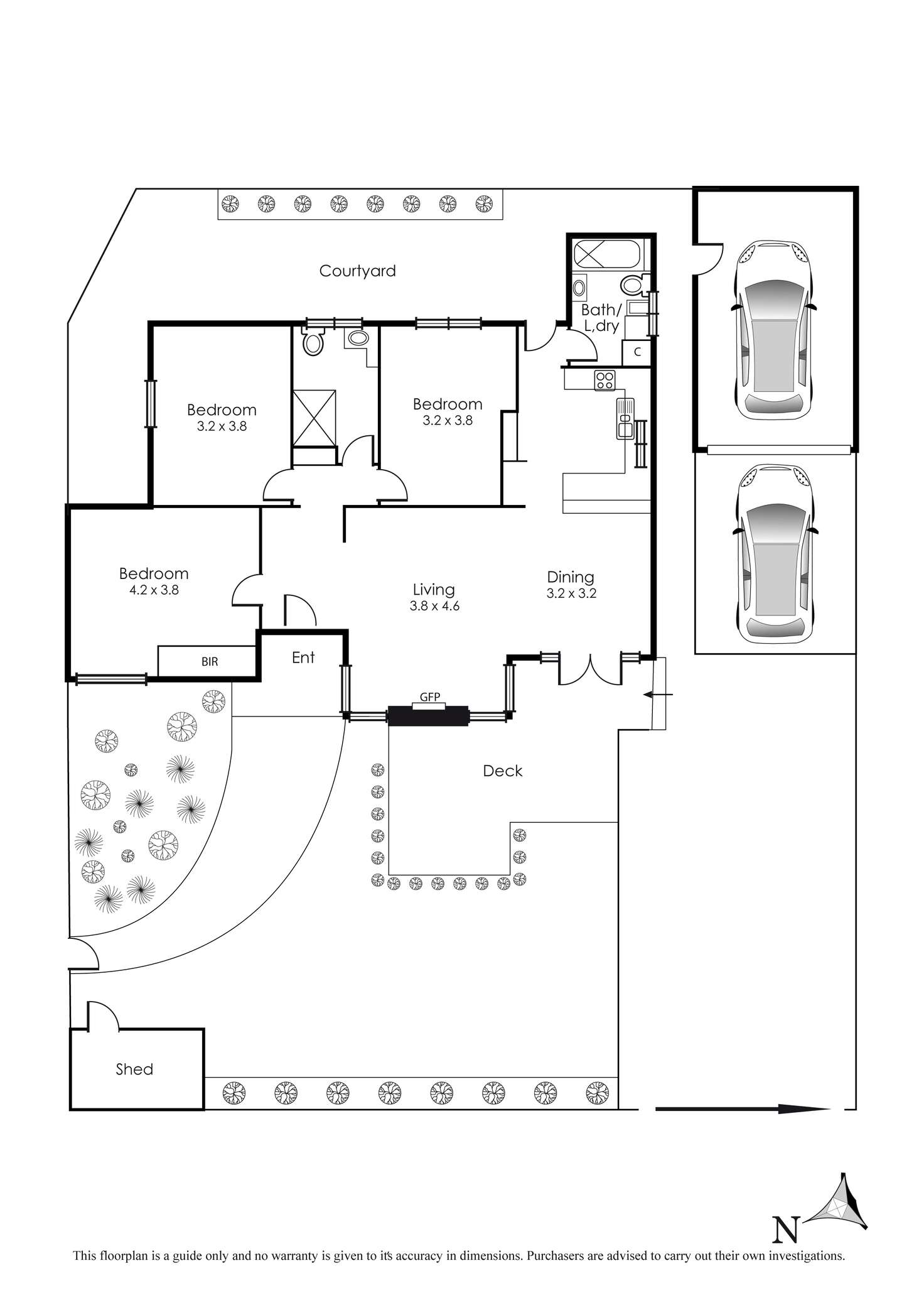 Floorplan of Homely townhouse listing, 1/18 North Avenue, Bentleigh VIC 3204