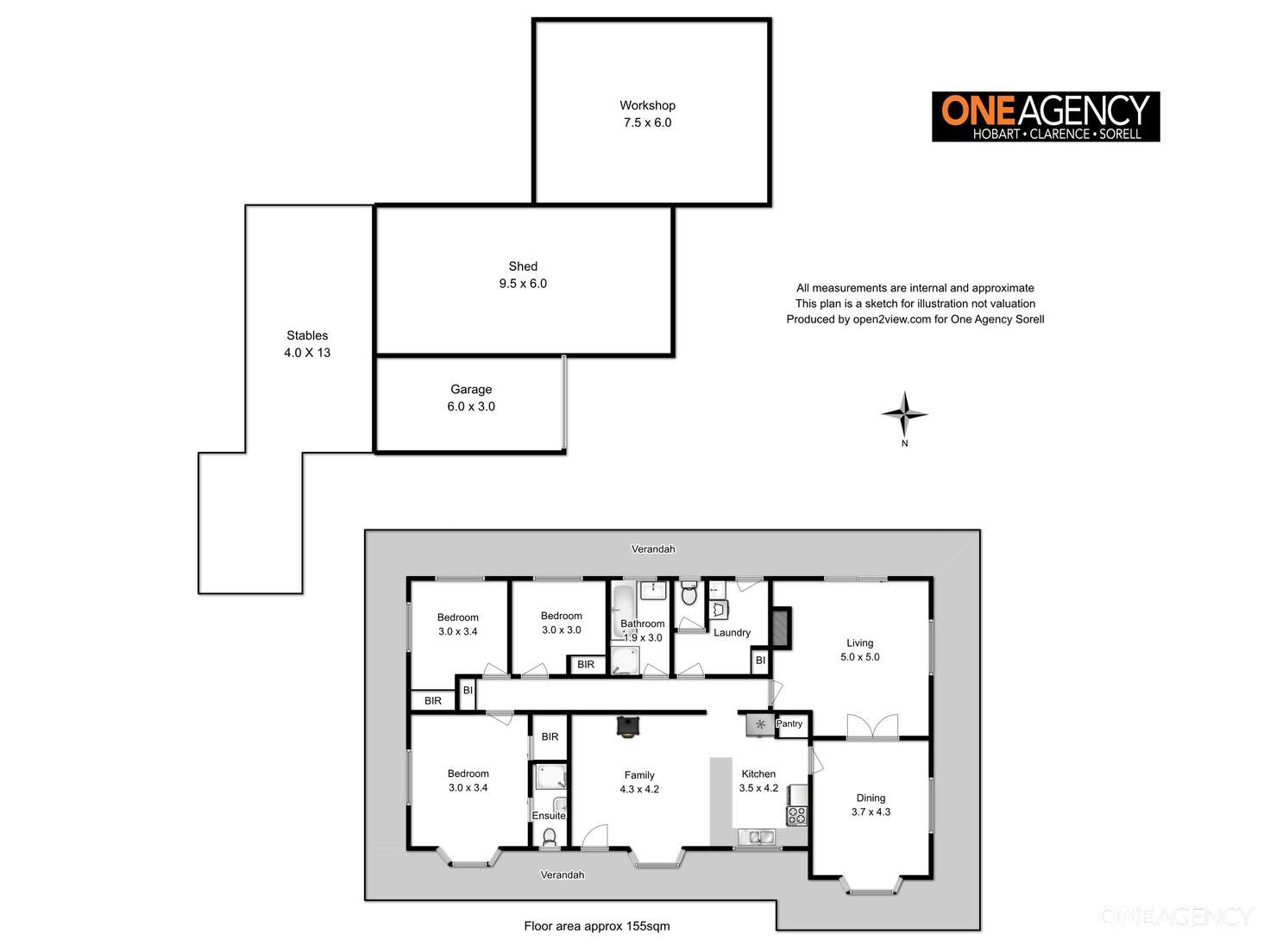 Floorplan of Homely acreageSemiRural listing, 3386 Nugent Road, Buckland TAS 7190