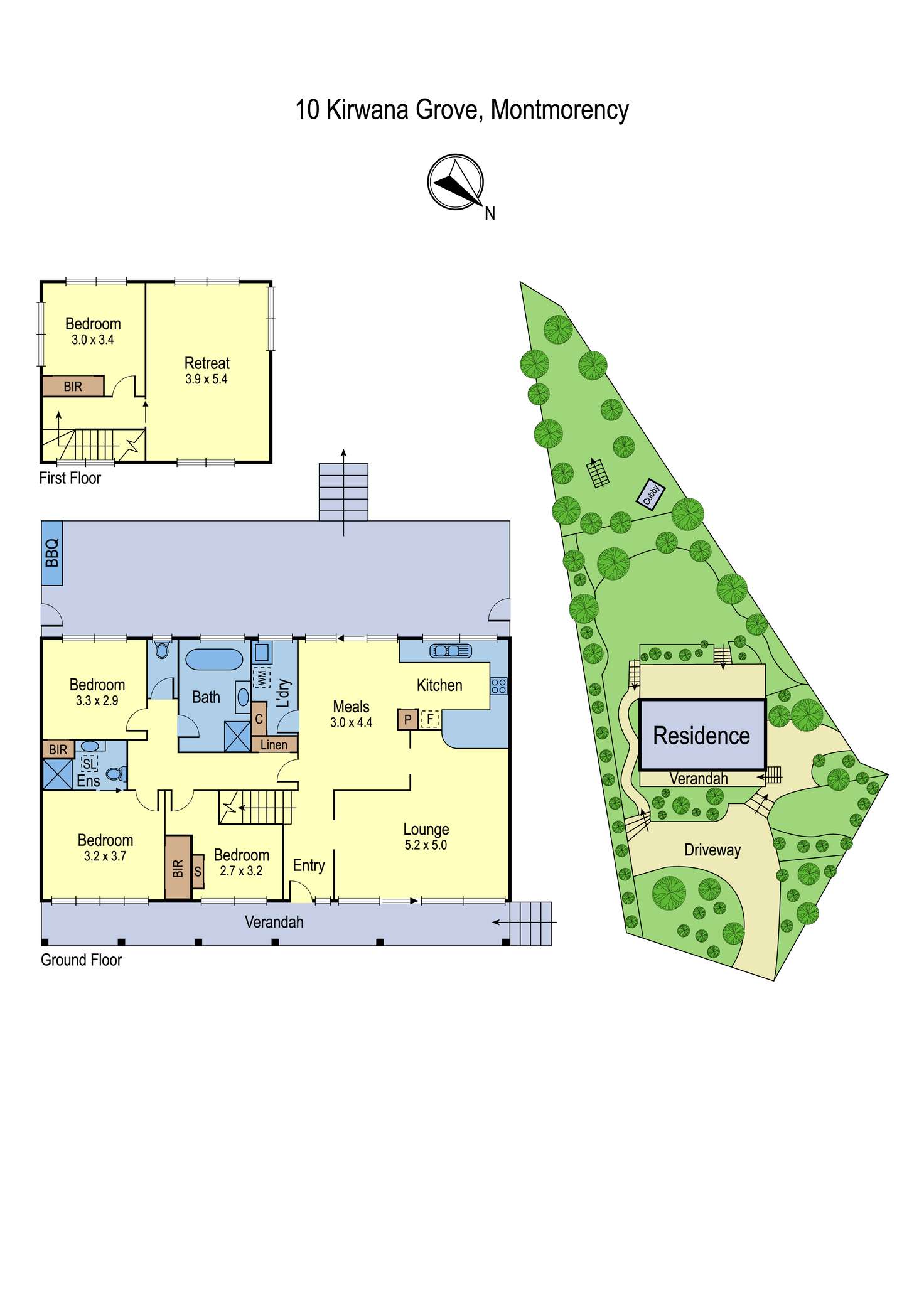 Floorplan of Homely house listing, 10 Kirwana Grove, Montmorency VIC 3094