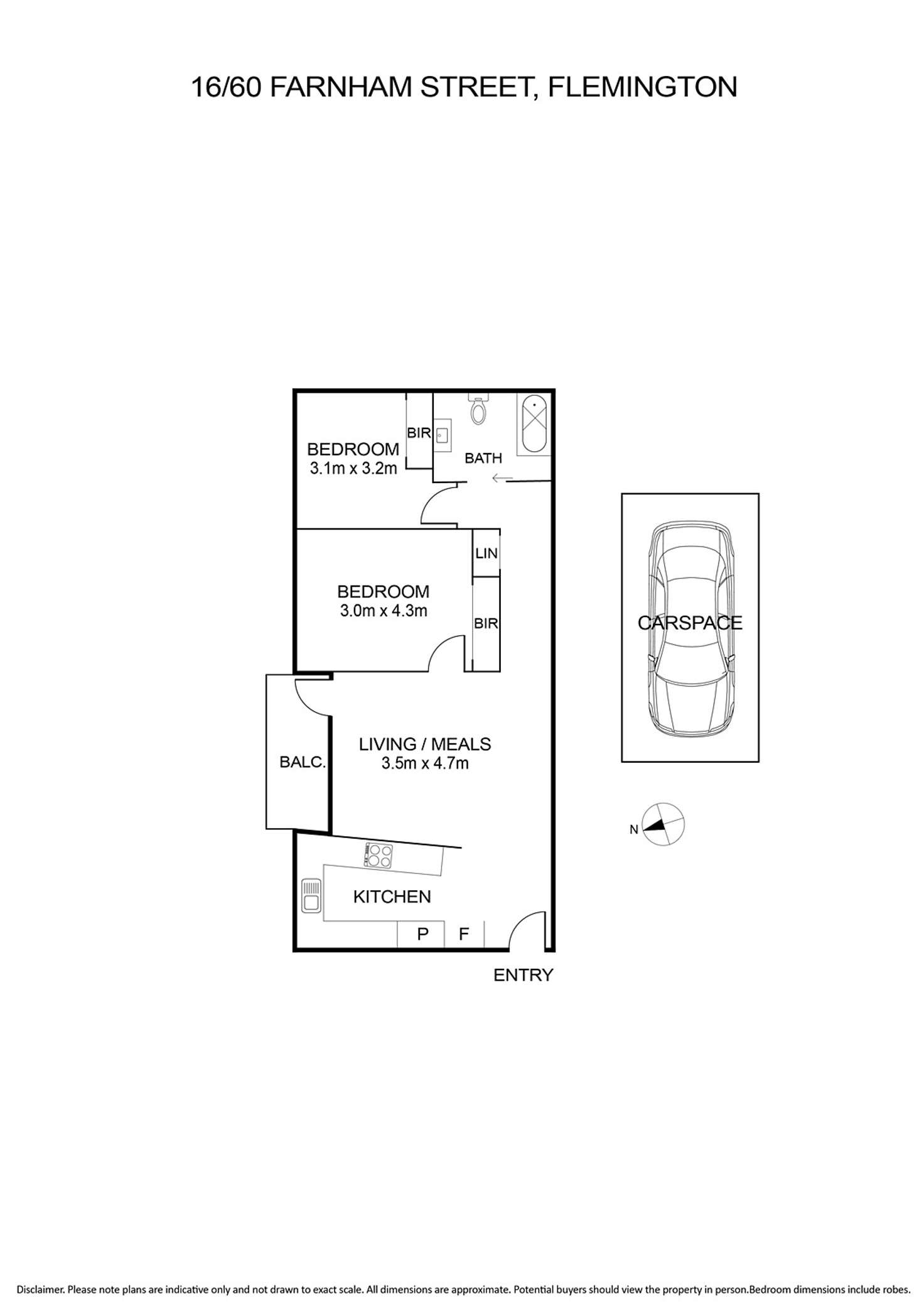 Floorplan of Homely apartment listing, 16/60 Farnham Street, Flemington VIC 3031