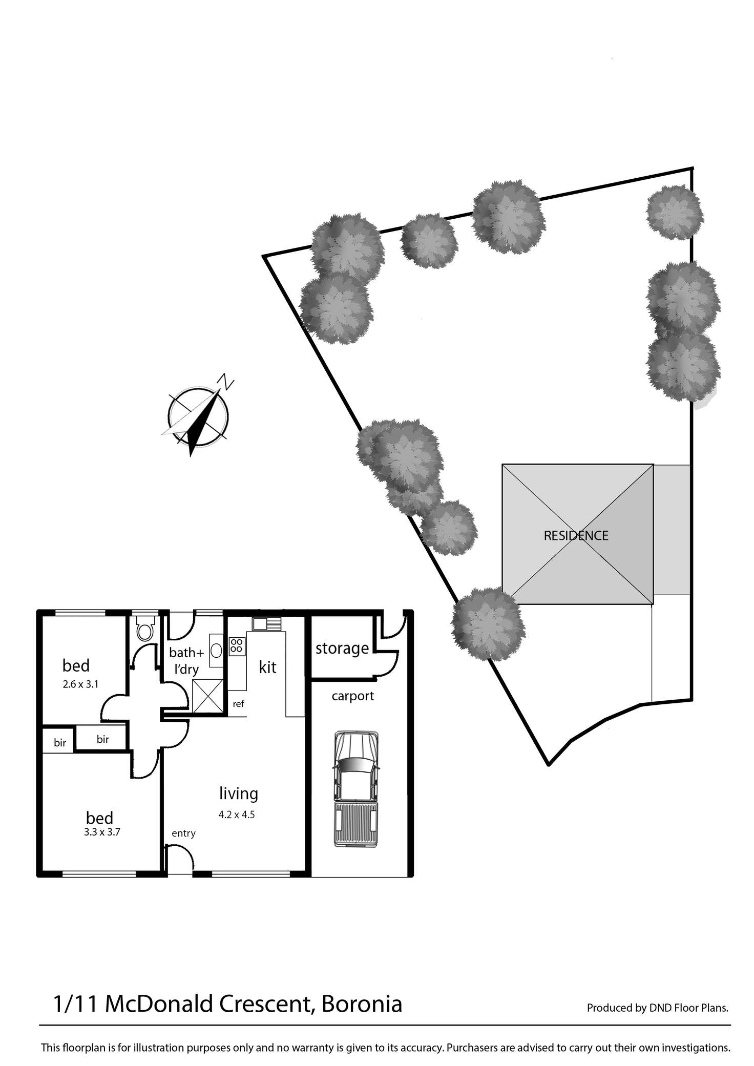 Floorplan of Homely unit listing, 1/11 McDonald Crescent, Boronia VIC 3155