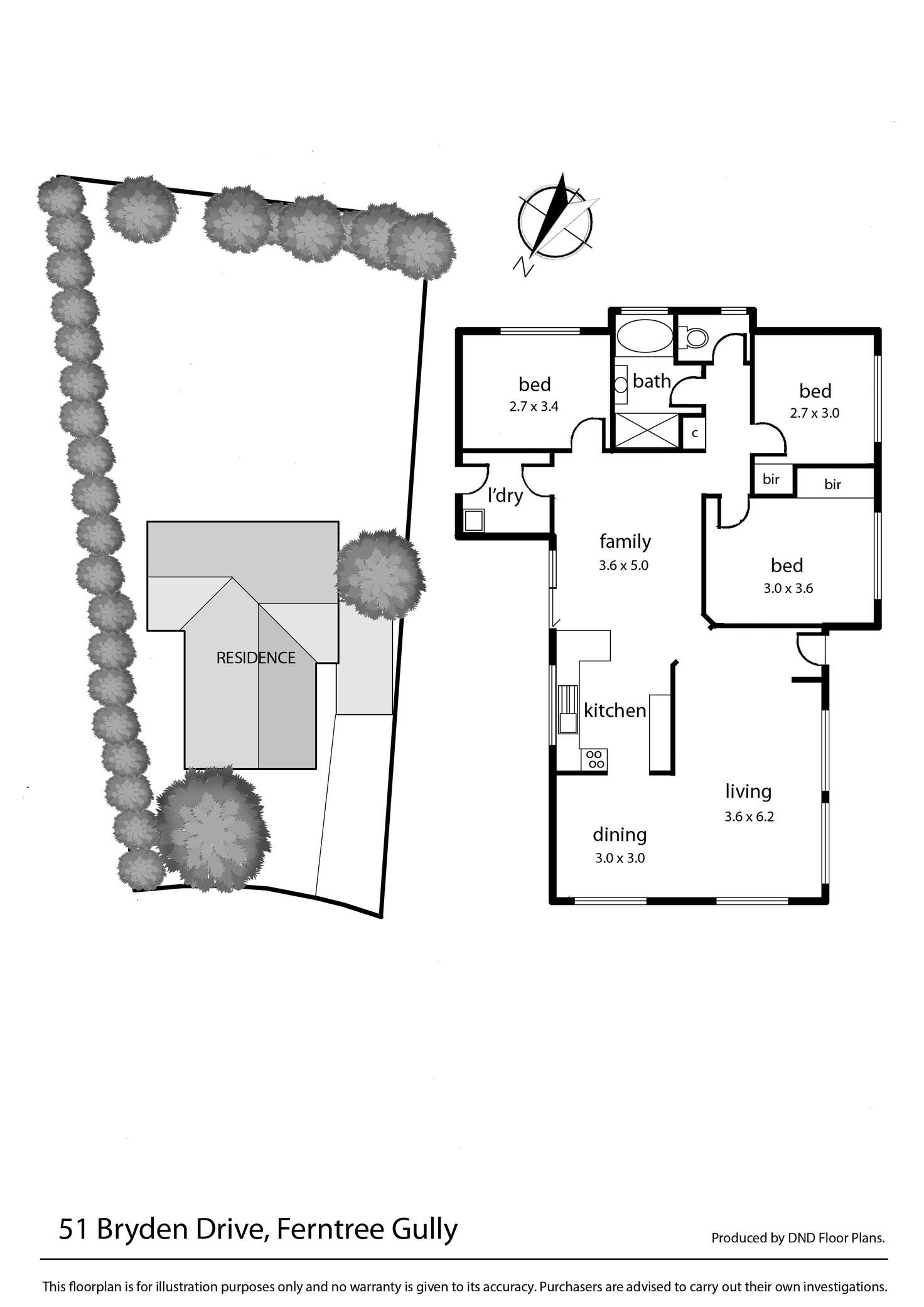 Floorplan of Homely house listing, 51 Bryden Drive, Ferntree Gully VIC 3156