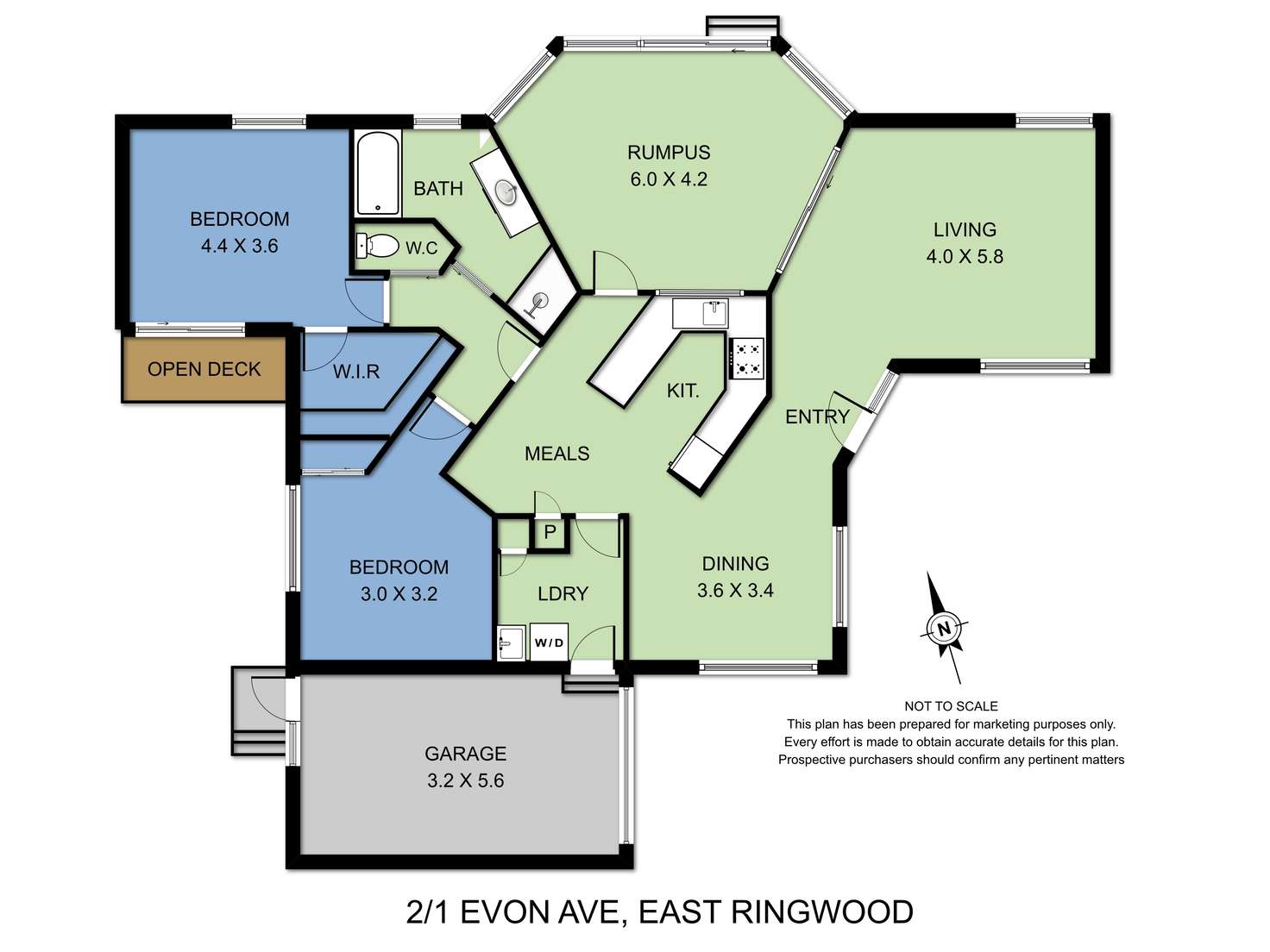 Floorplan of Homely unit listing, 2/1 Evon Avenue, Ringwood East VIC 3135