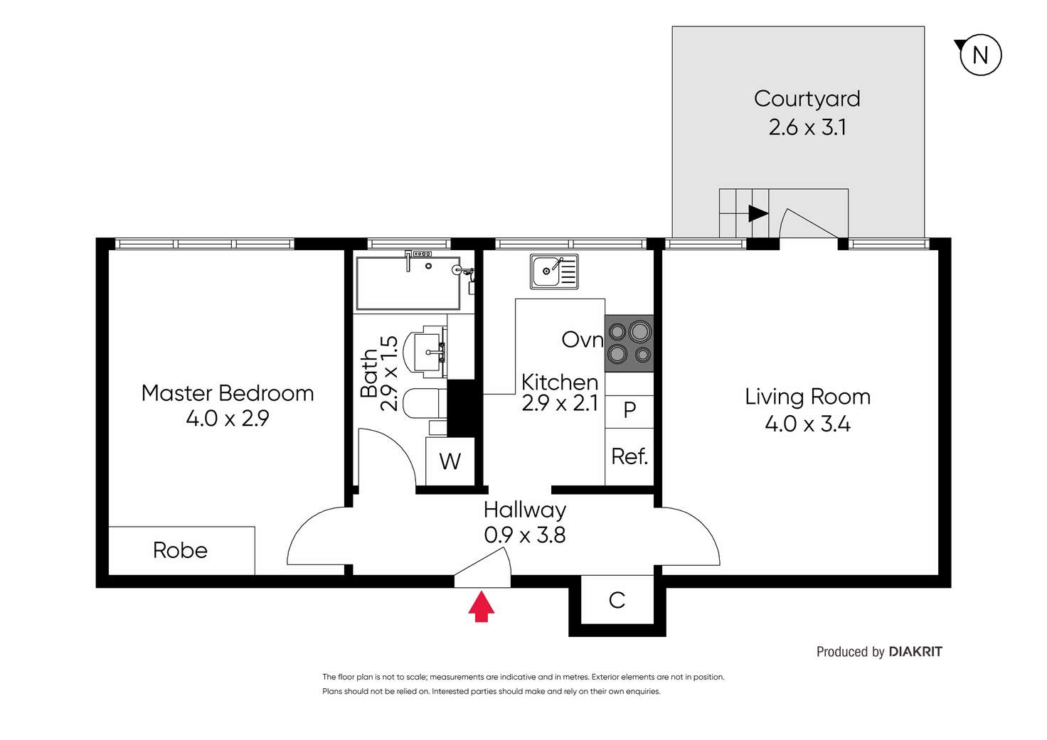 Floorplan of Homely apartment listing, 4/17 Dickens Street, Elwood VIC 3184