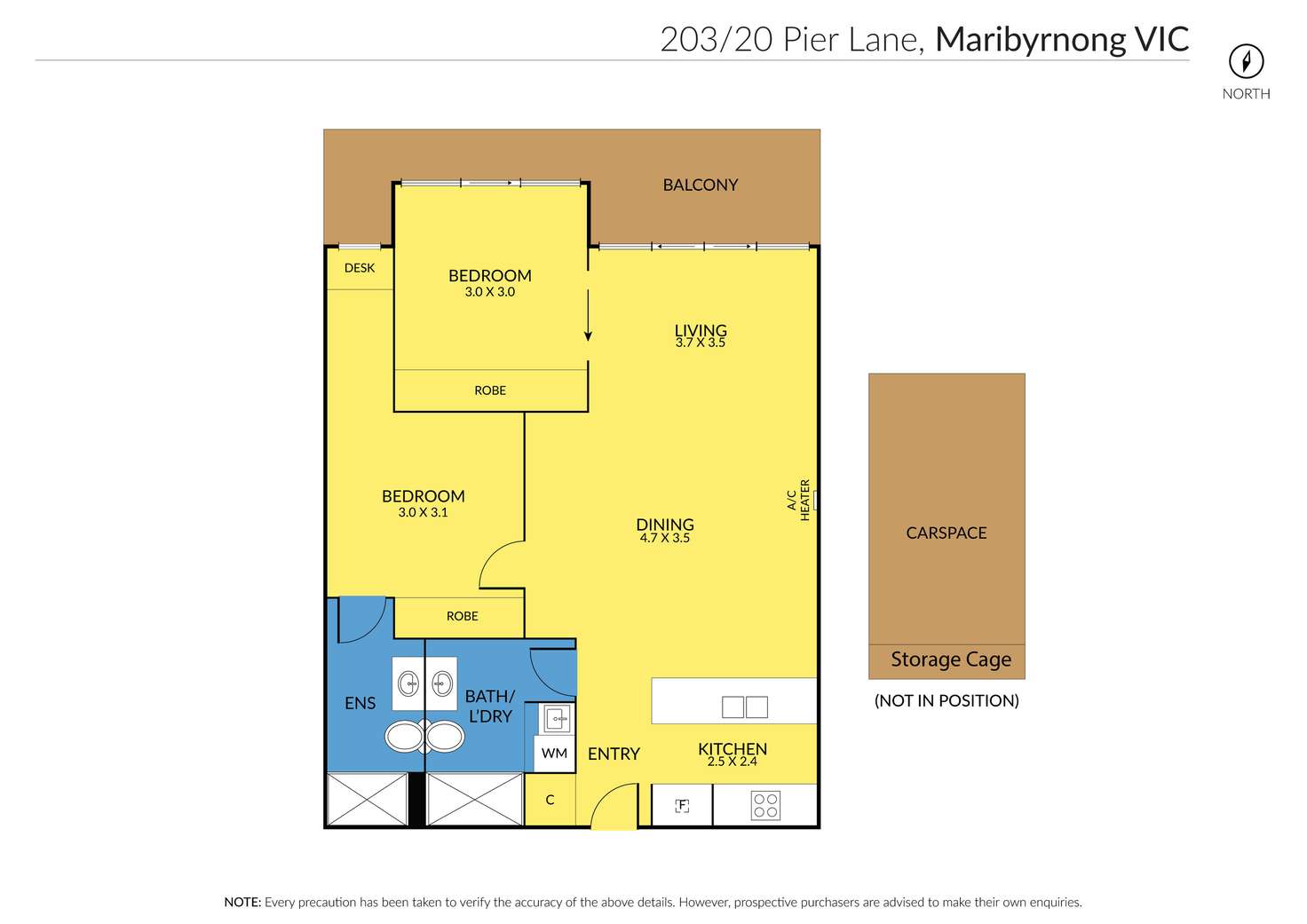 Floorplan of Homely apartment listing, 203/20 Pier Lane, Maribyrnong VIC 3032