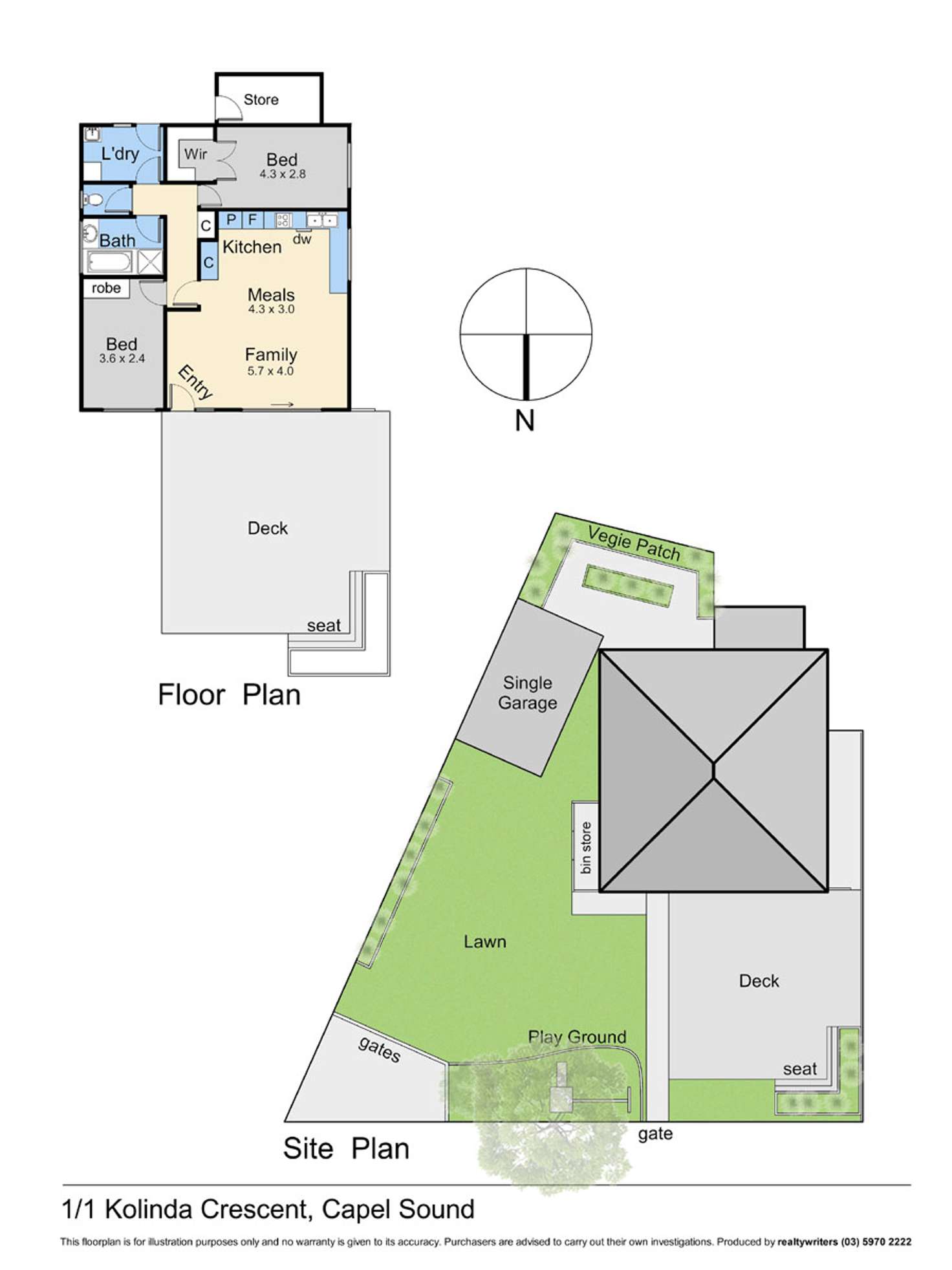 Floorplan of Homely unit listing, 1/1 Kolinda Crescent, Capel Sound VIC 3940