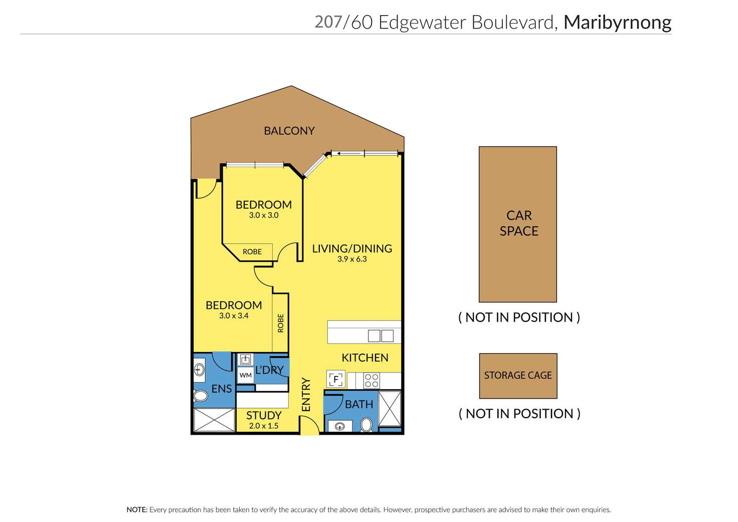 Floorplan of Homely apartment listing, 207/60 Edgewater Boulevard, Maribyrnong VIC 3032