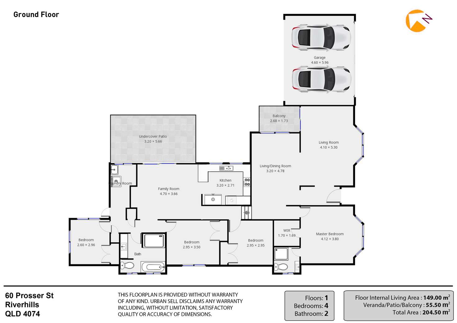 Floorplan of Homely house listing, 60 Prosser Street, Riverhills QLD 4074