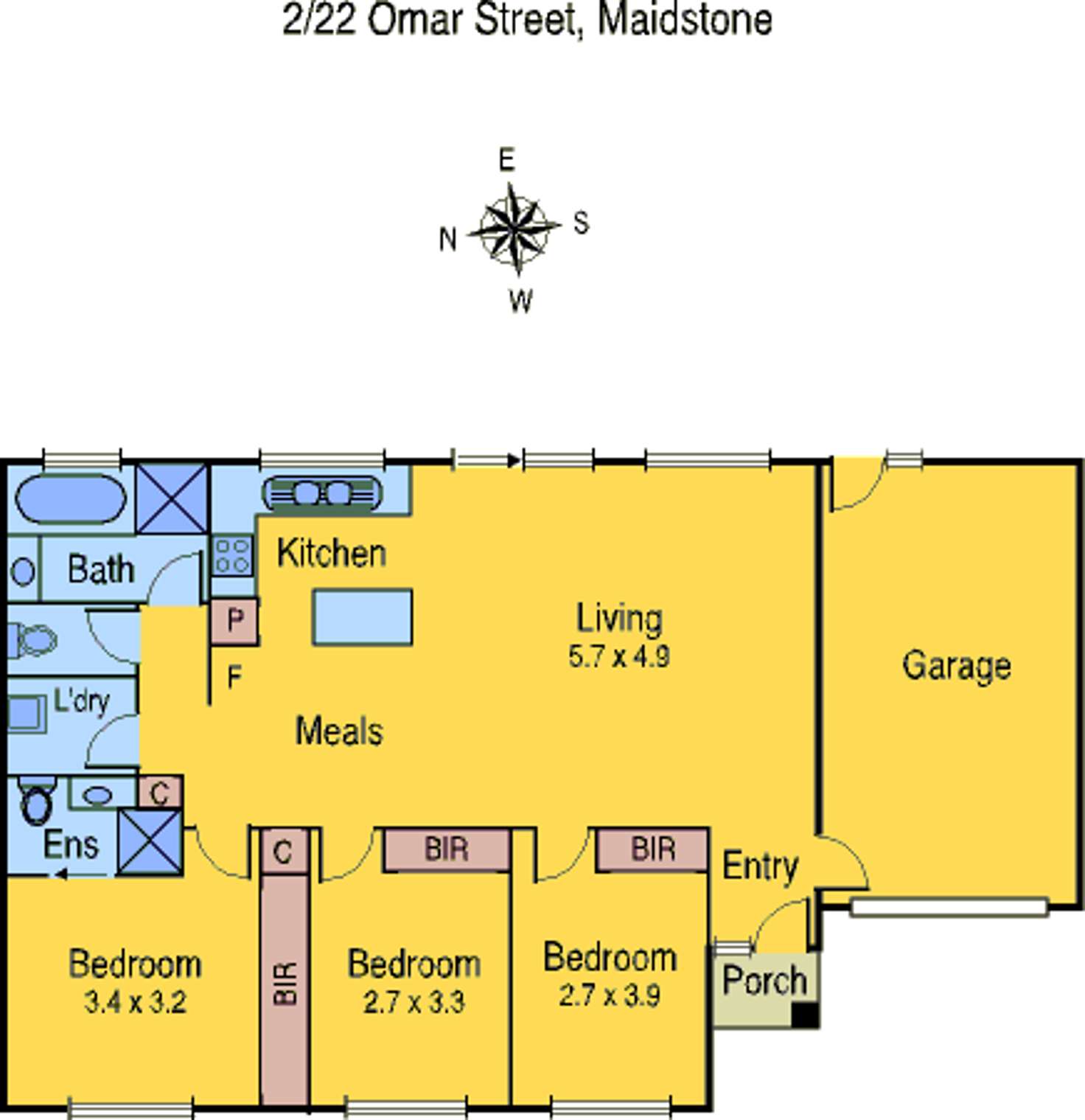 Floorplan of Homely unit listing, 2/22 Omar Street, Maidstone VIC 3012