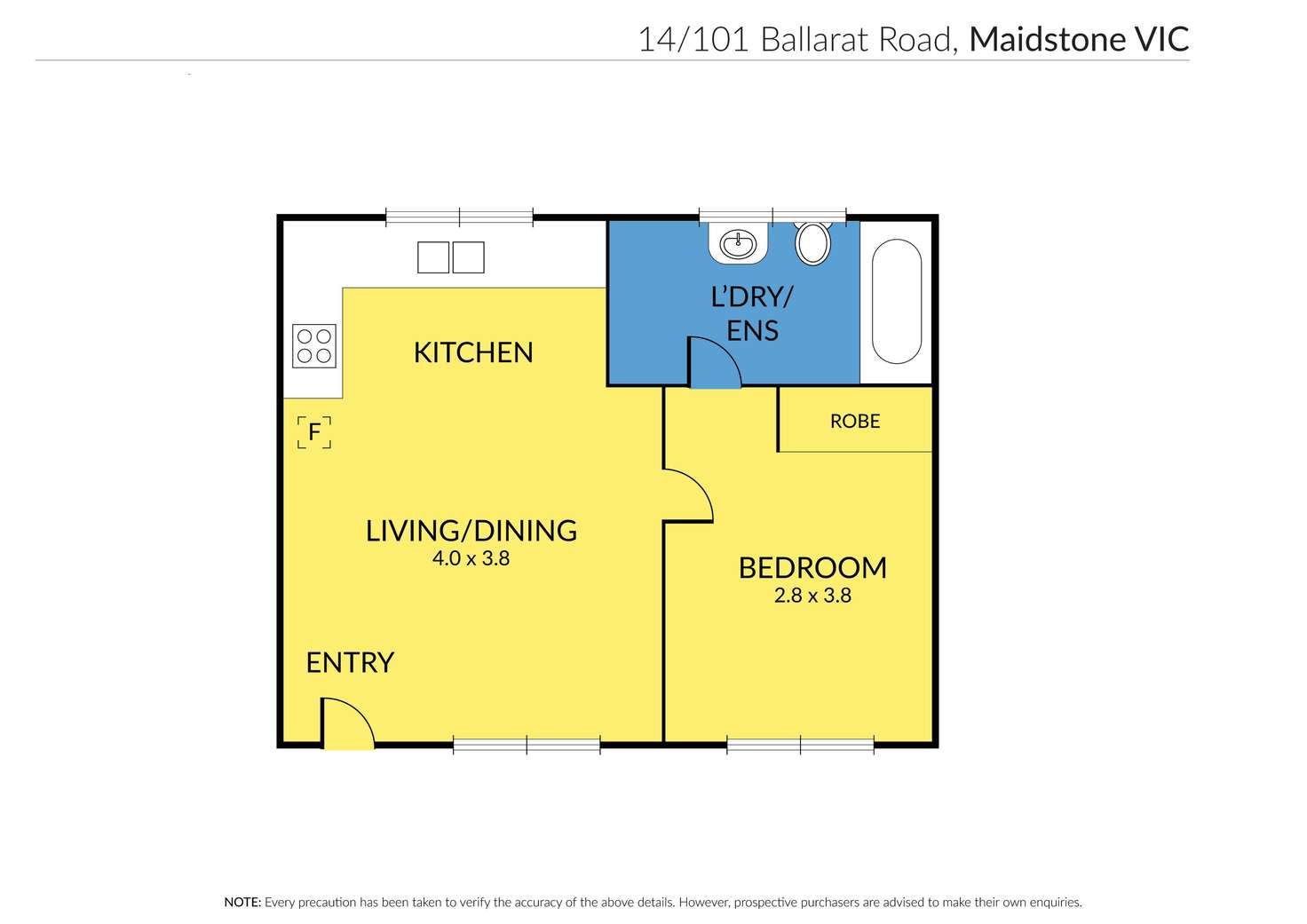 Floorplan of Homely apartment listing, 14/101 Ballarat Road, Maidstone VIC 3012