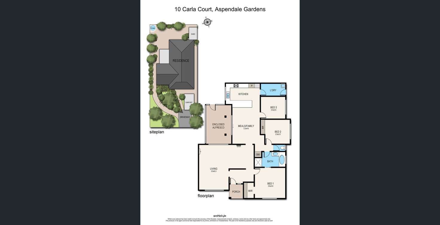 Floorplan of Homely house listing, 10 Carla Court, Aspendale Gardens VIC 3195