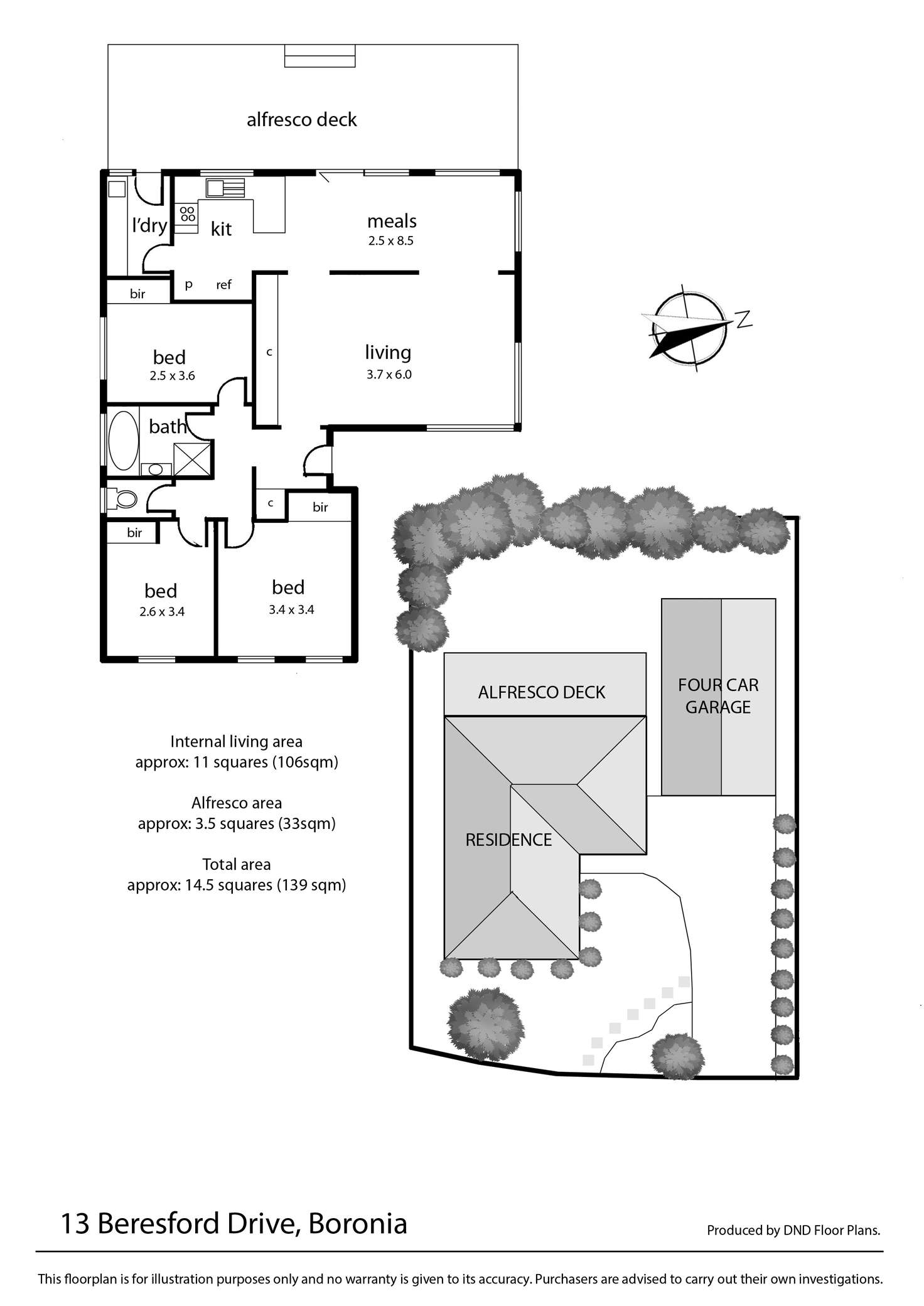 Floorplan of Homely house listing, 13 Beresford Drive, Boronia VIC 3155