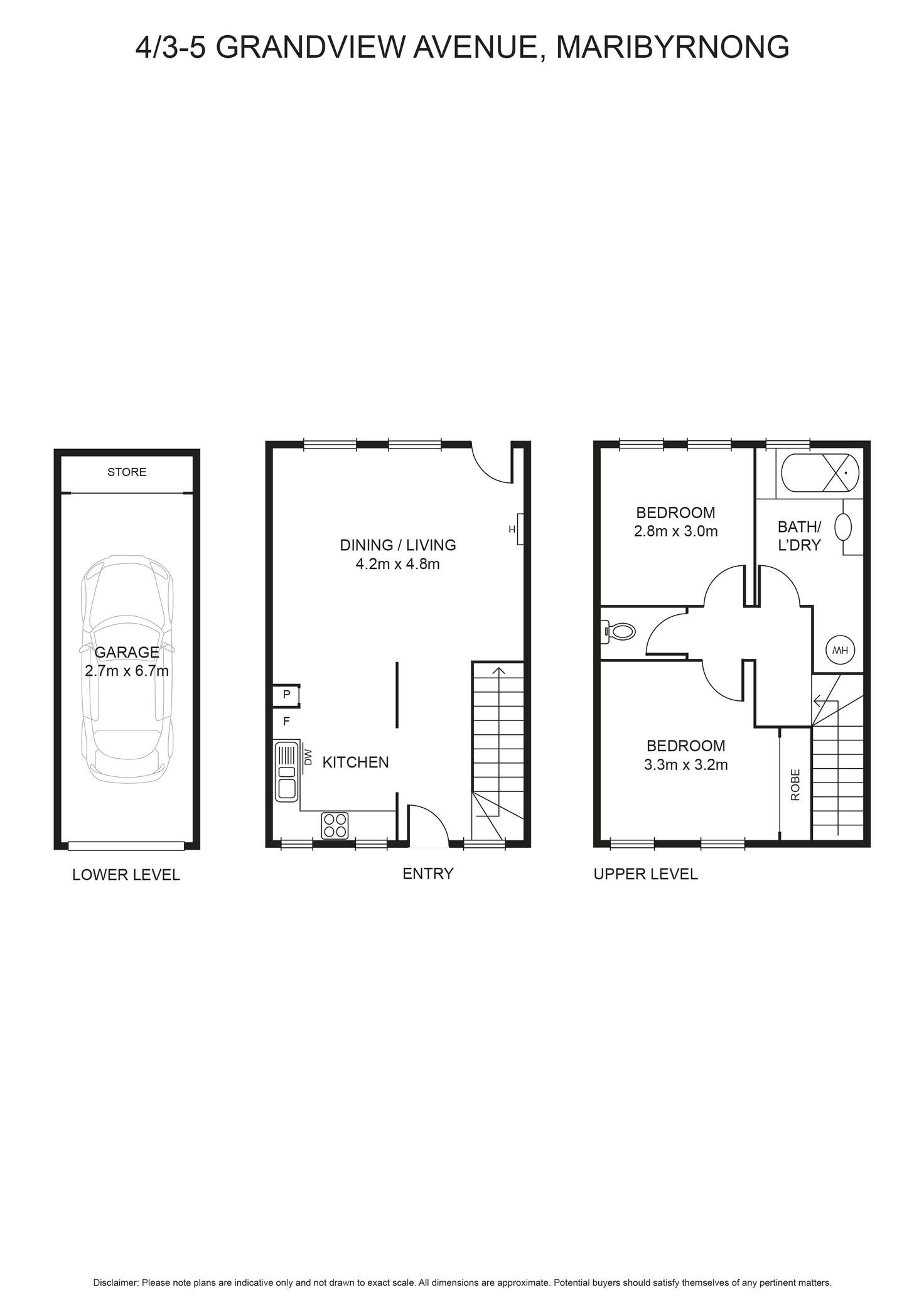 Floorplan of Homely townhouse listing, 4/3-5 Grandview  Avenue, Maribyrnong VIC 3032
