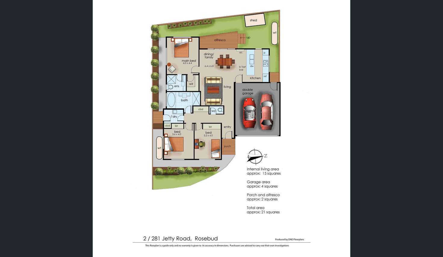 Floorplan of Homely townhouse listing, 2 & 3/281 Jetty Road, Rosebud VIC 3939