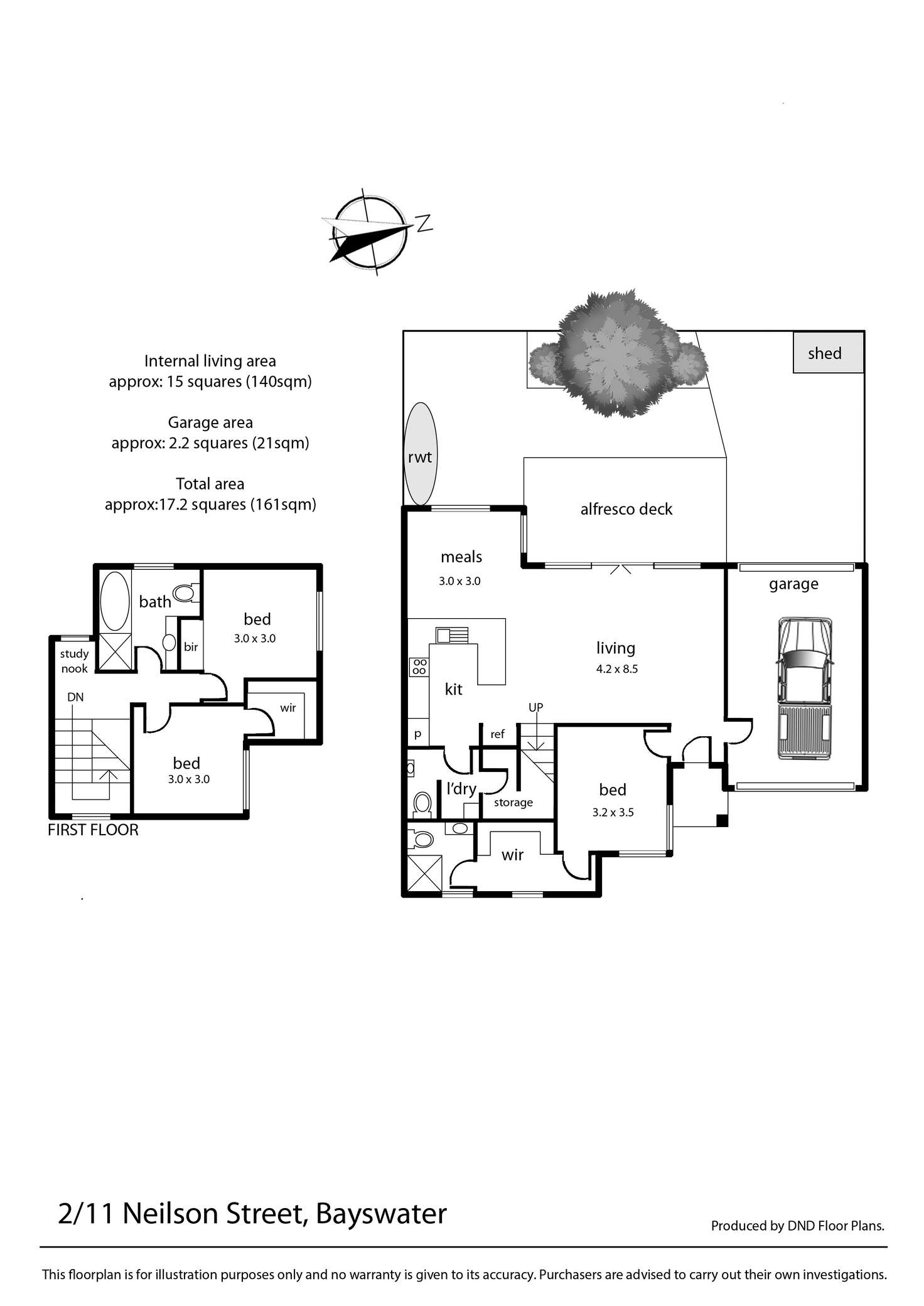 Floorplan of Homely townhouse listing, 2/11 Neilson Street, Bayswater VIC 3153