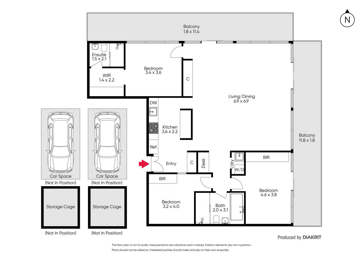 Floorplan of Homely apartment listing, 2104/7 Yarra Street, South Yarra VIC 3141