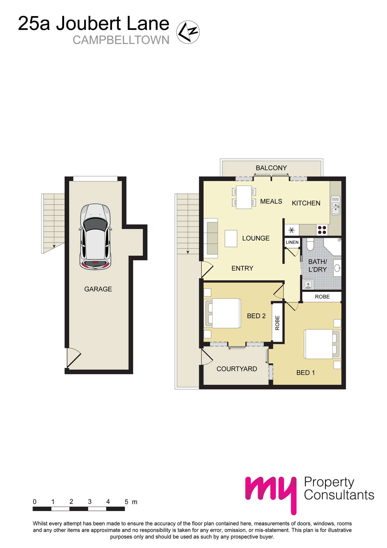 Floorplan of Homely semiDetached listing, 25a Joubert Lane, Campbelltown NSW 2560