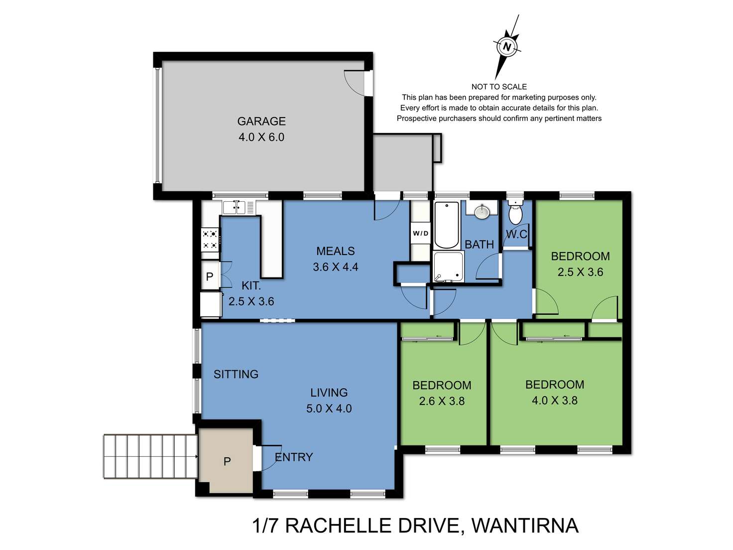 Floorplan of Homely unit listing, 1/7 Rachelle Drive, Wantirna VIC 3152
