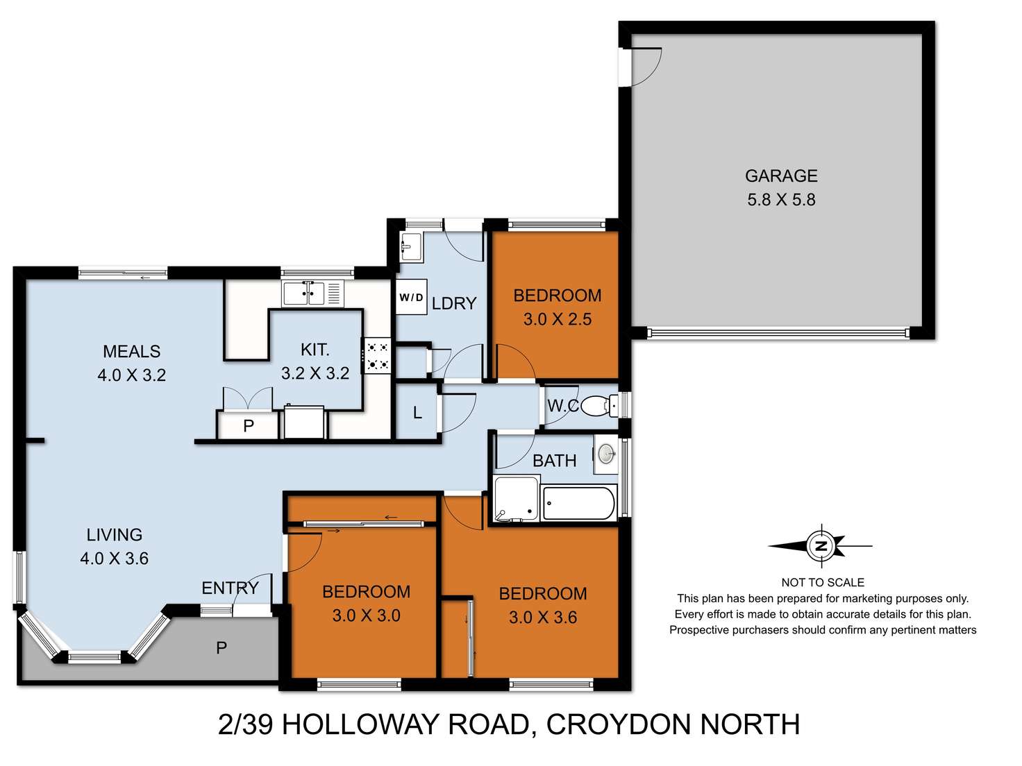 Floorplan of Homely unit listing, 2/39 Holloway Road, Croydon North VIC 3136