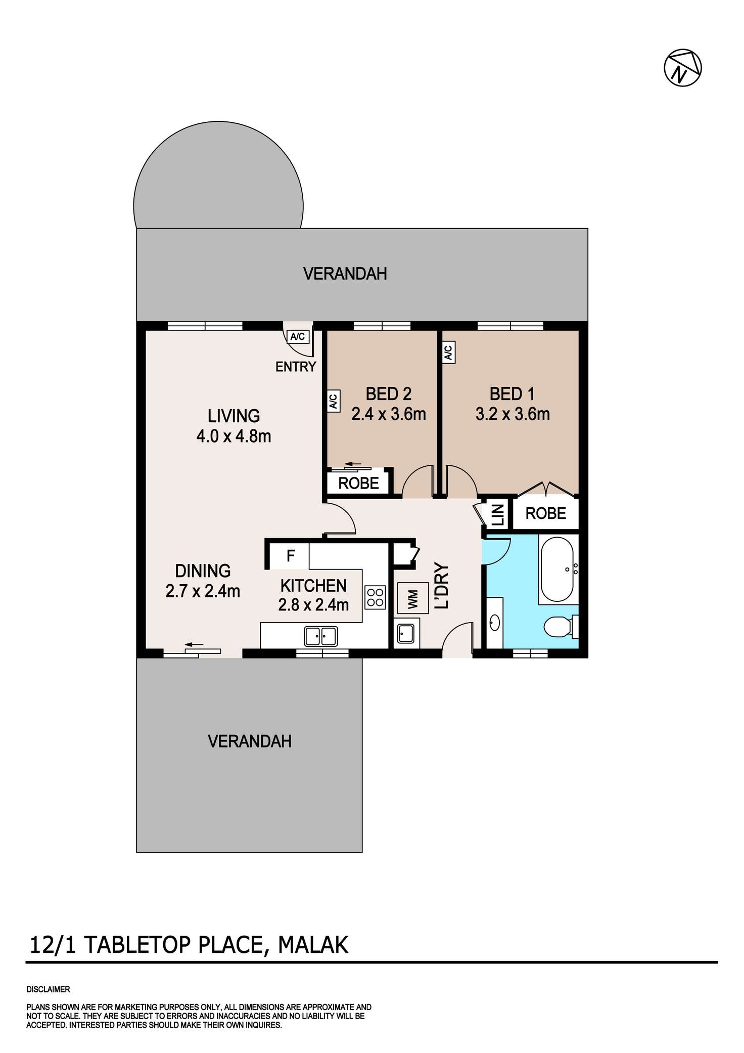 Floorplan of Homely unit listing, 12/1 Tabletop Place, Malak NT 812
