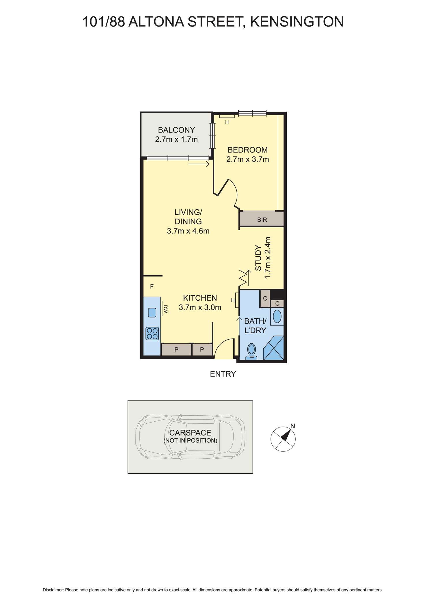 Floorplan of Homely apartment listing, 101/88 Altona Street, Kensington VIC 3031