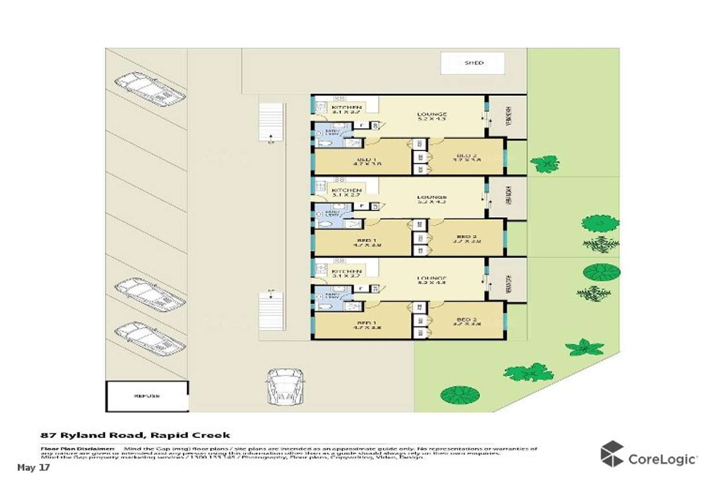 Floorplan of Homely blockOfUnits listing, 87 Ryland Road, Rapid Creek NT 810