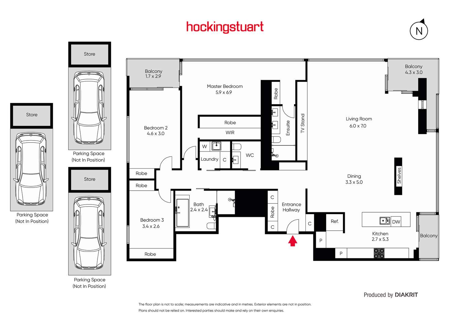 Floorplan of Homely apartment listing, 6603/500 Elizabeth Street, Melbourne VIC 3000