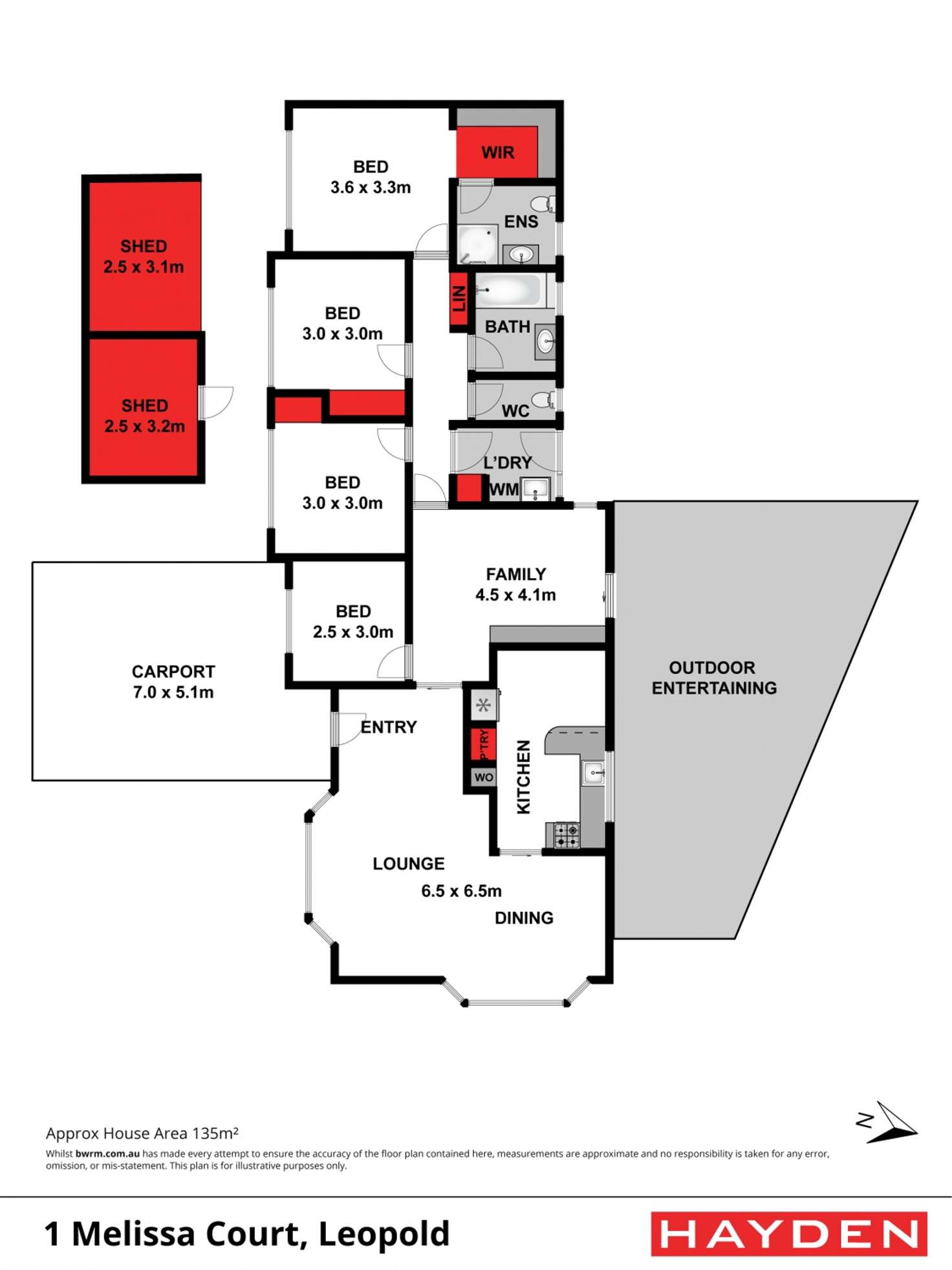 Floorplan of Homely house listing, 1 Melissa Court, Leopold VIC 3224