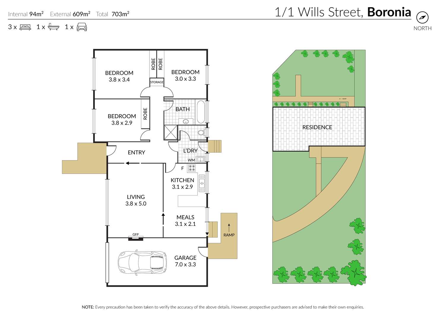 Floorplan of Homely unit listing, 1/1 Wills Street, Boronia VIC 3155