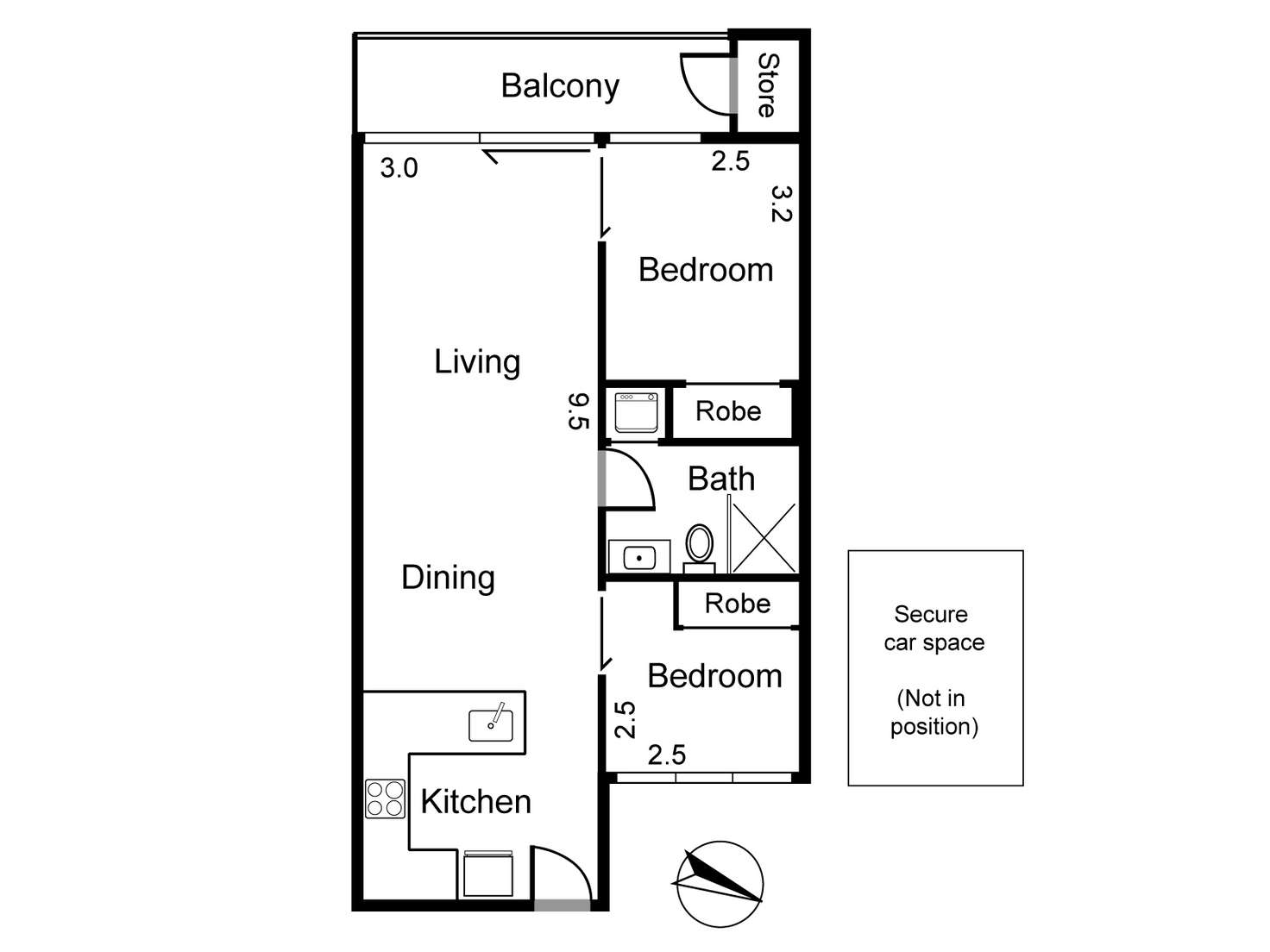 Floorplan of Homely apartment listing, 314/218 Bay Road, Sandringham VIC 3191