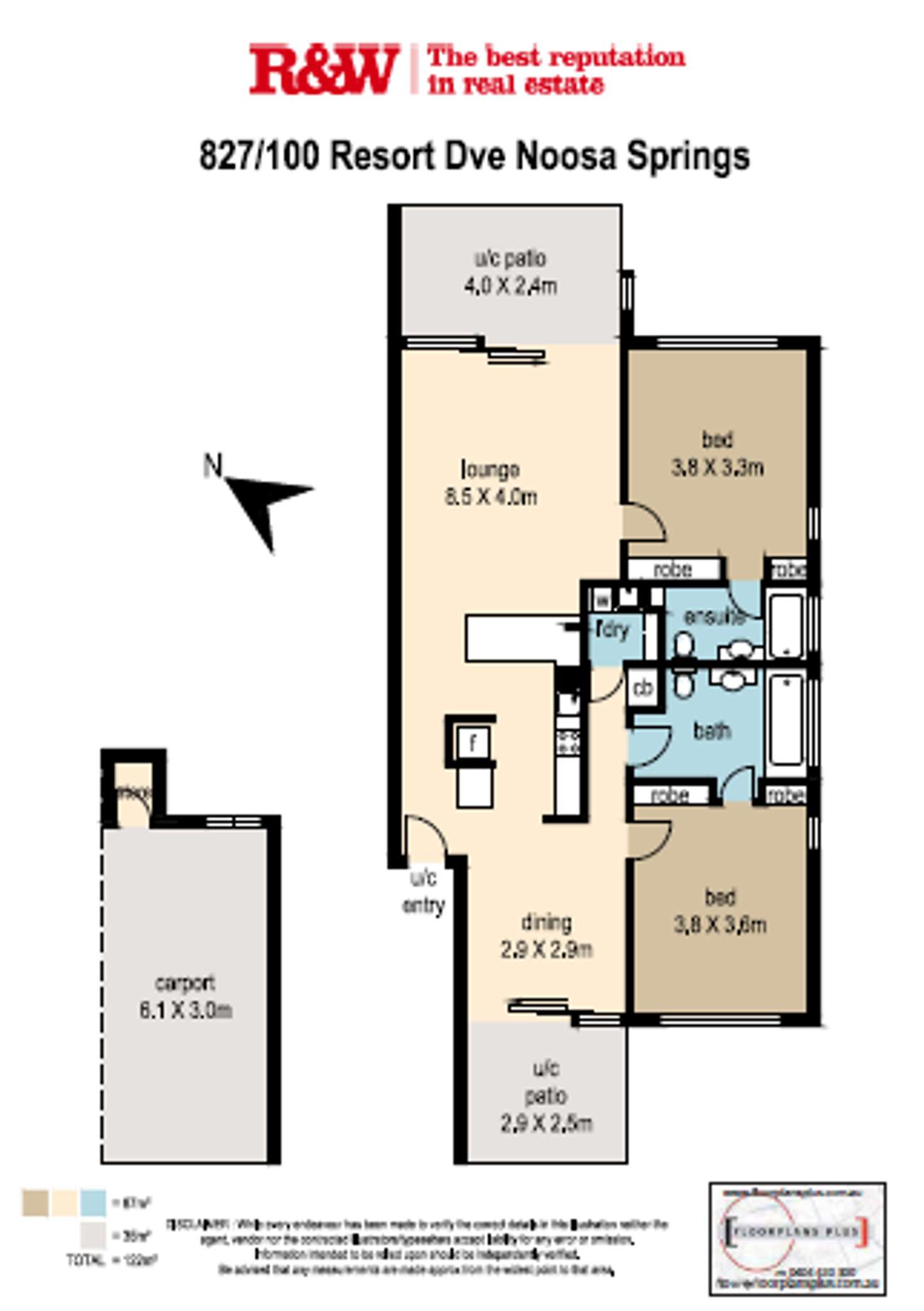 Floorplan of Homely apartment listing, 827/100 Resort Drive, Noosa Springs QLD 4567