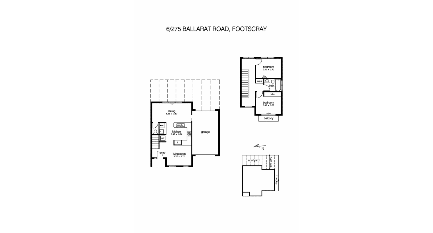 Floorplan of Homely townhouse listing, 6/275 Ballarat Road, Footscray VIC 3011