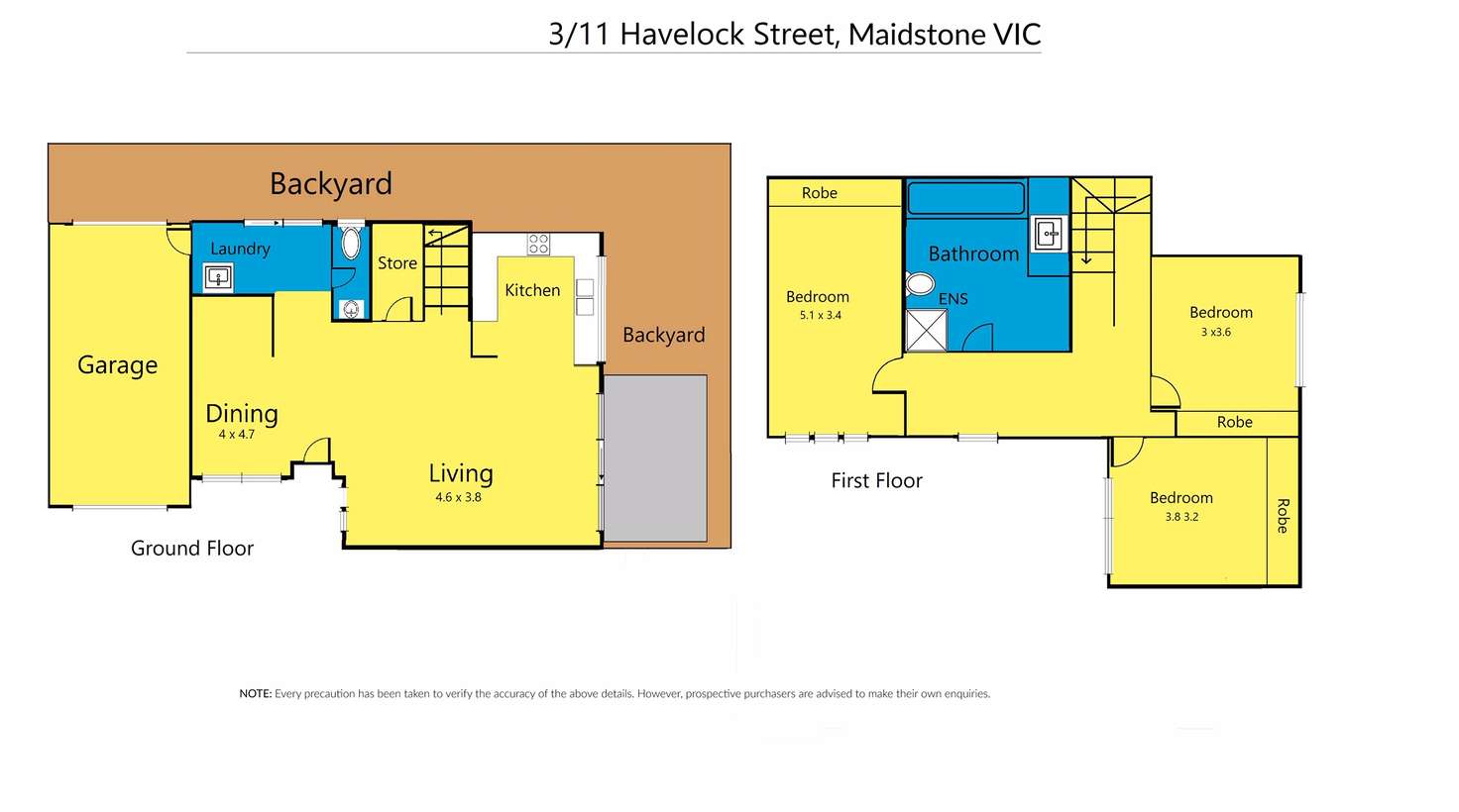 Floorplan of Homely townhouse listing, 3/11 Havelock Street, Maidstone VIC 3012