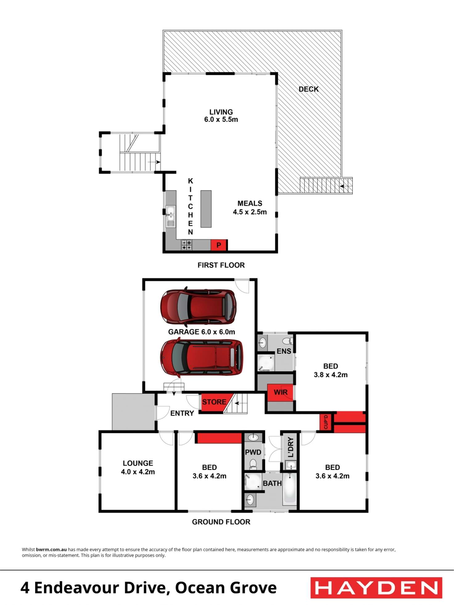 Floorplan of Homely house listing, 4 Endeavour Drive, Ocean Grove VIC 3226