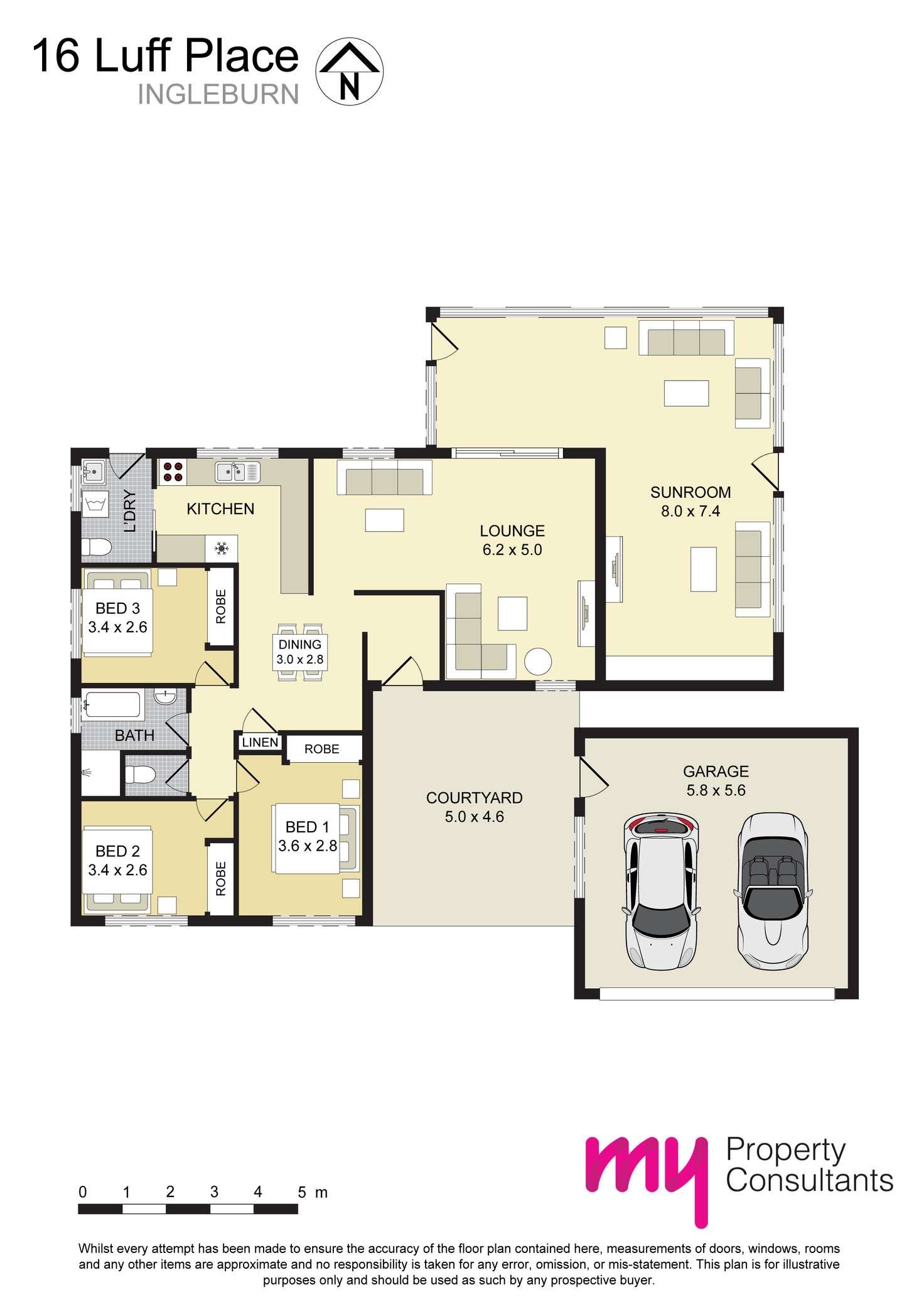 Floorplan of Homely house listing, 6 Luff Place, Ingleburn NSW 2565