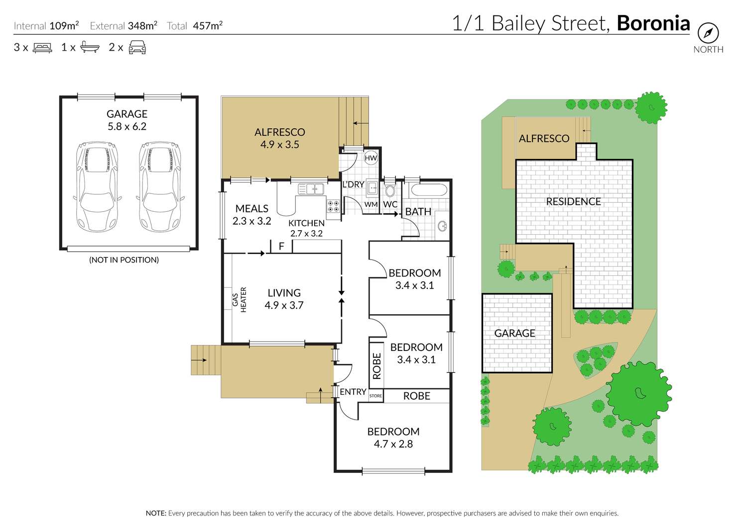 Floorplan of Homely unit listing, 1/1 Bailey Street, Boronia VIC 3155