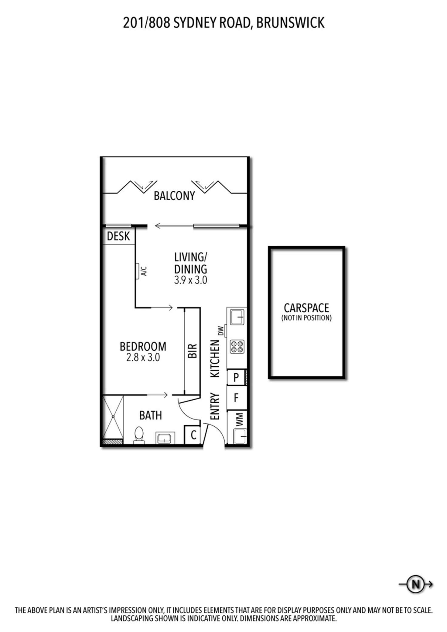 Floorplan of Homely apartment listing, 201/808-810 Sydney Road, Brunswick VIC 3056