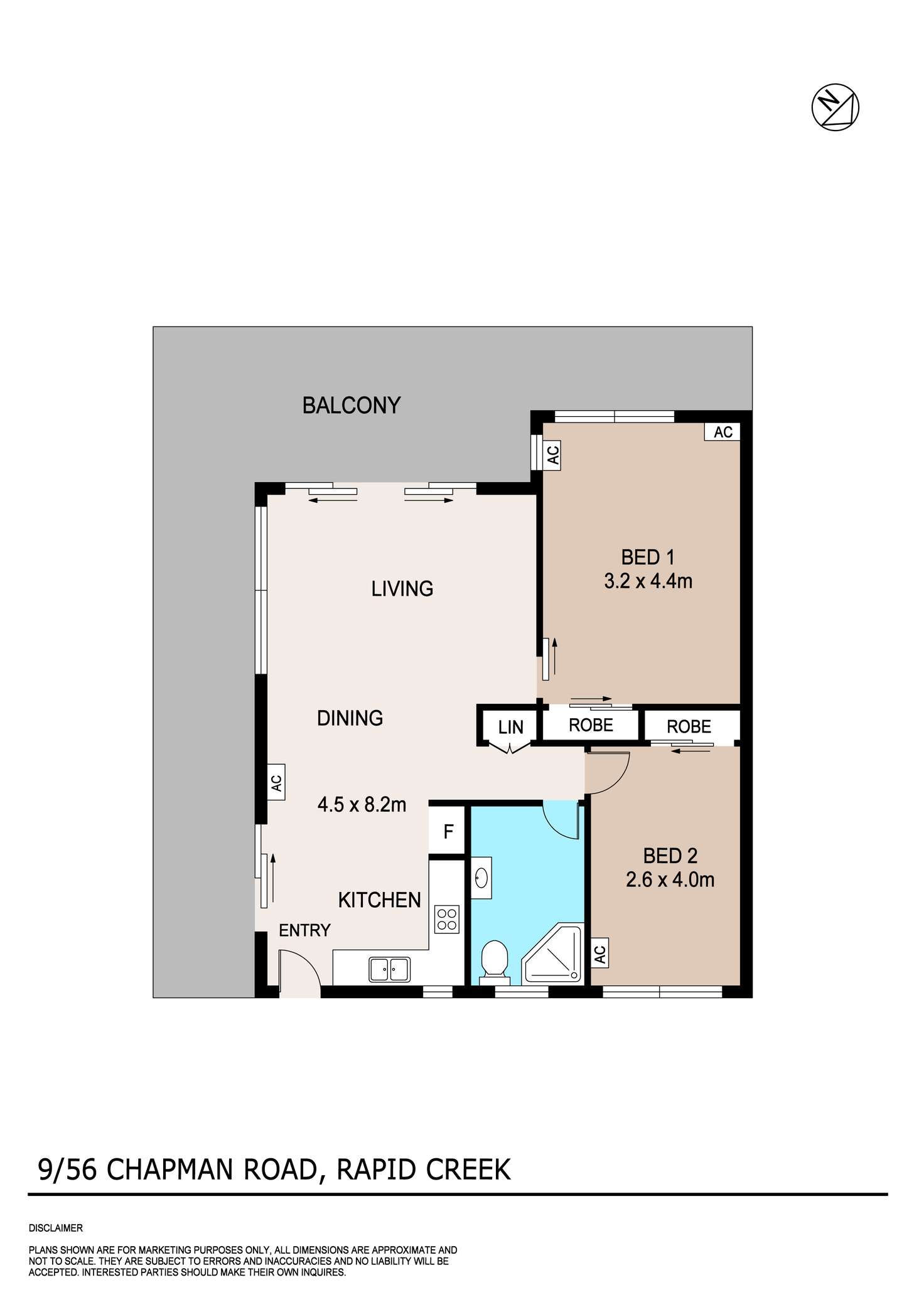 Floorplan of Homely unit listing, 9/56 Chapman Road, Rapid Creek NT 810