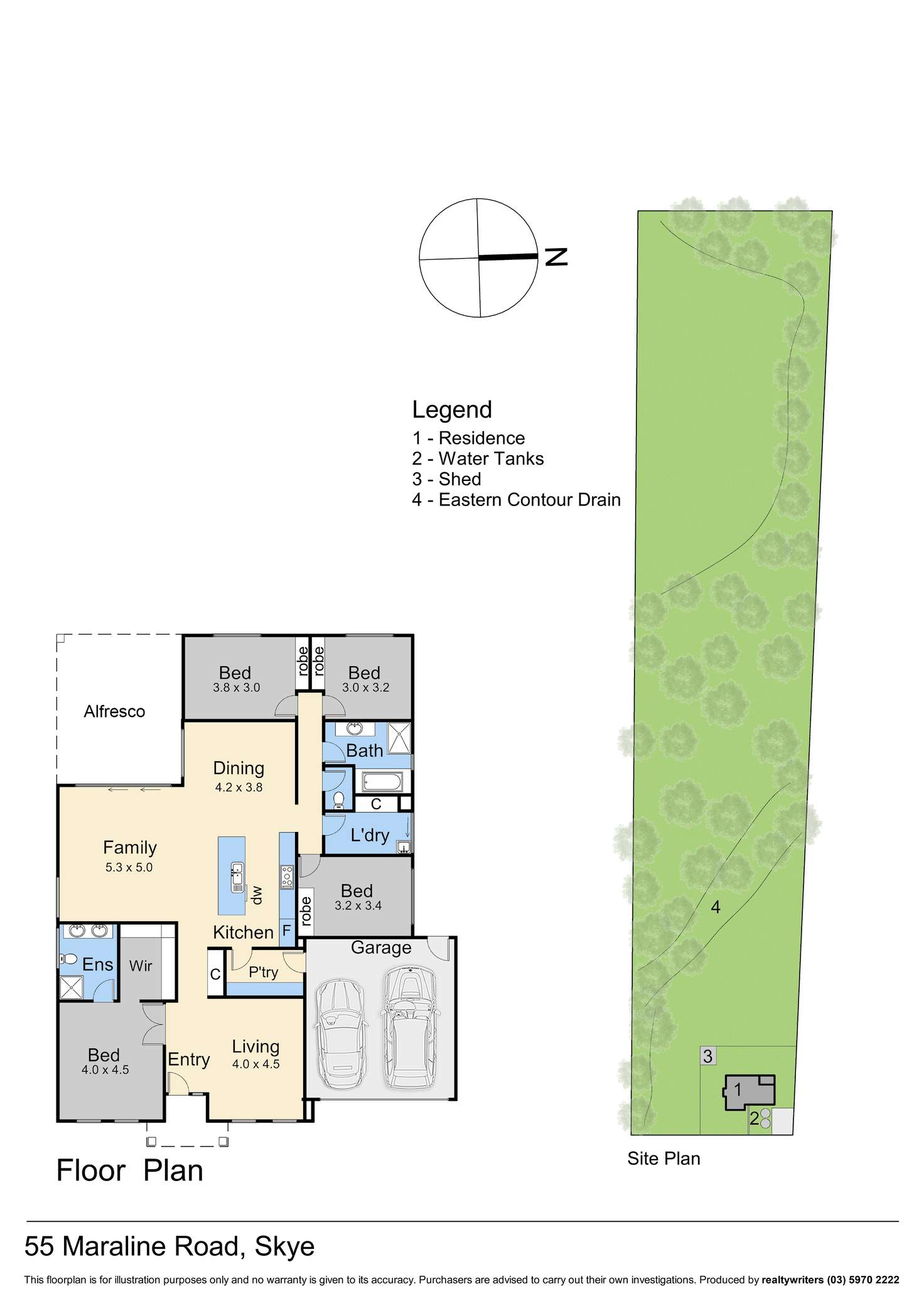Floorplan of Homely acreageSemiRural listing, 55 Maraline Road, Skye VIC 3977
