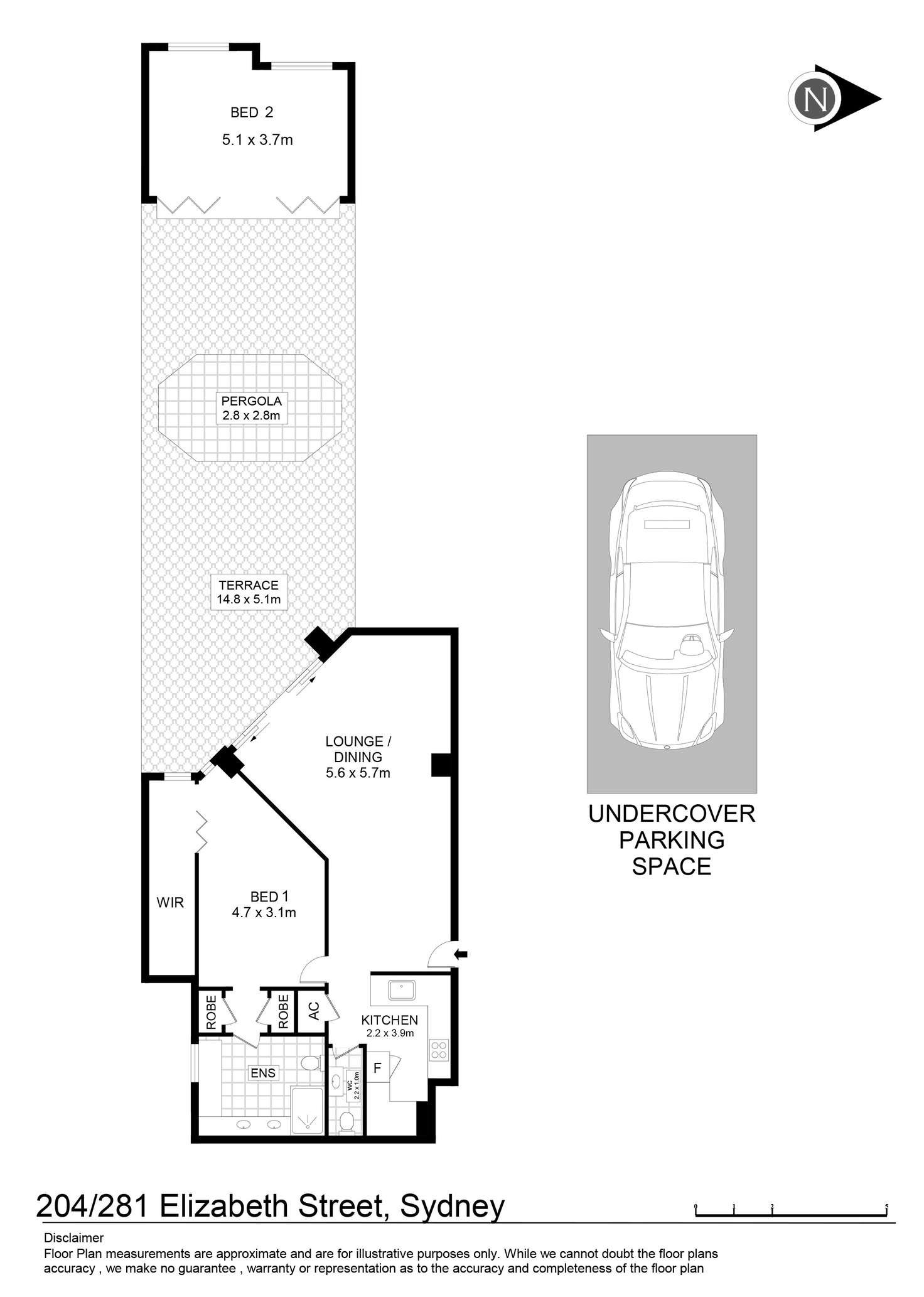 Floorplan of Homely apartment listing, 204/281 Elizabeth Street, Sydney NSW 2000
