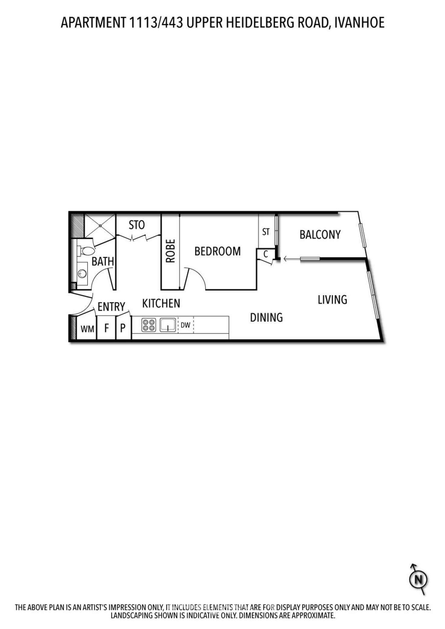 Floorplan of Homely apartment listing, 1113/443 Upper Heidelberg Road, Ivanhoe VIC 3079